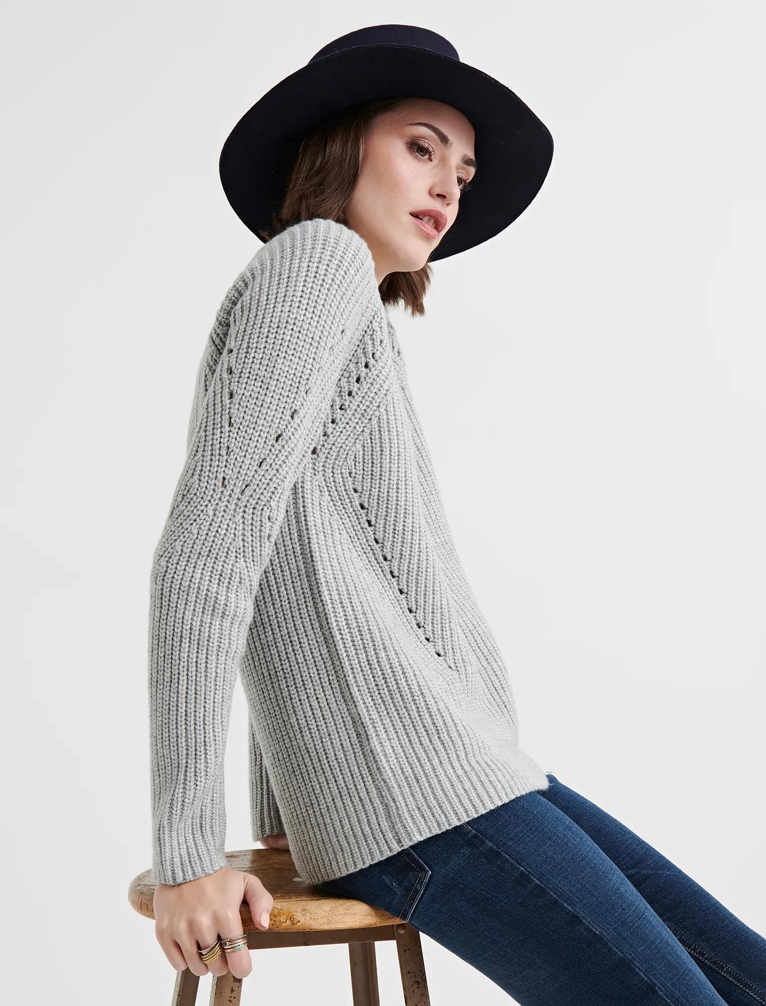 CREW NECK POINTELLE SWEATER, image 2