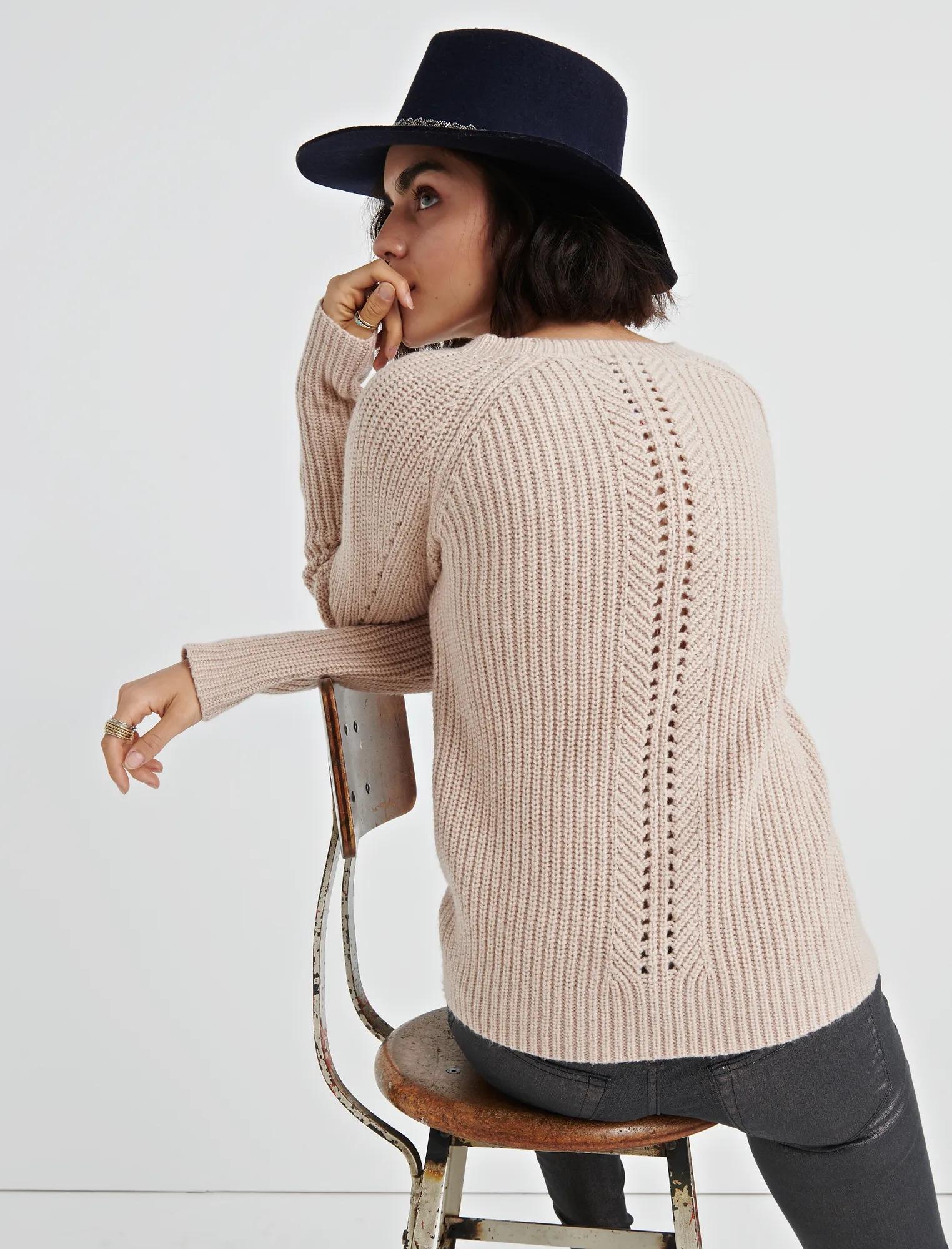 CREW NECK POINTELLE SWEATER, image 3