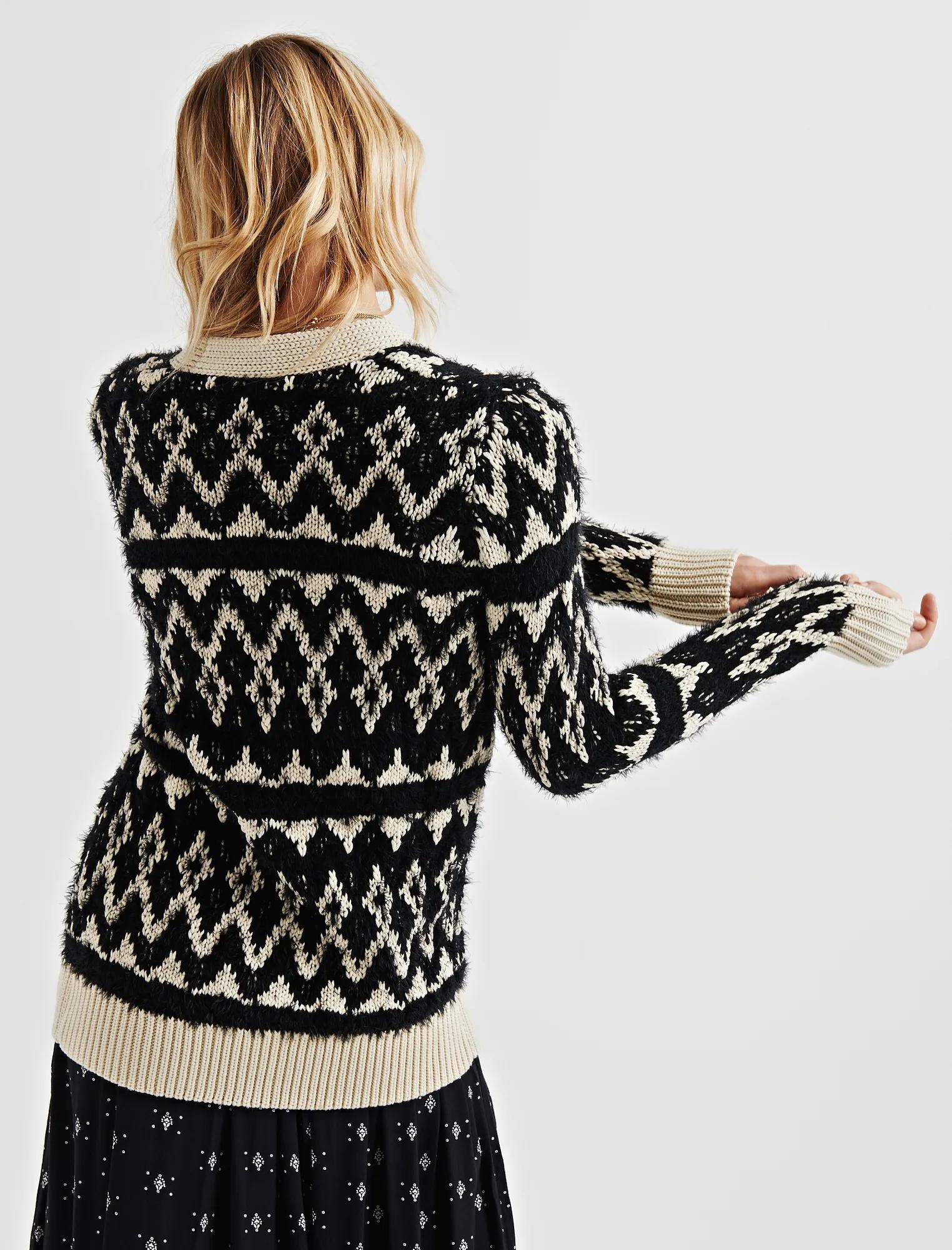 DIAMOND FAIR ISLE CARDIGAN, image 3
