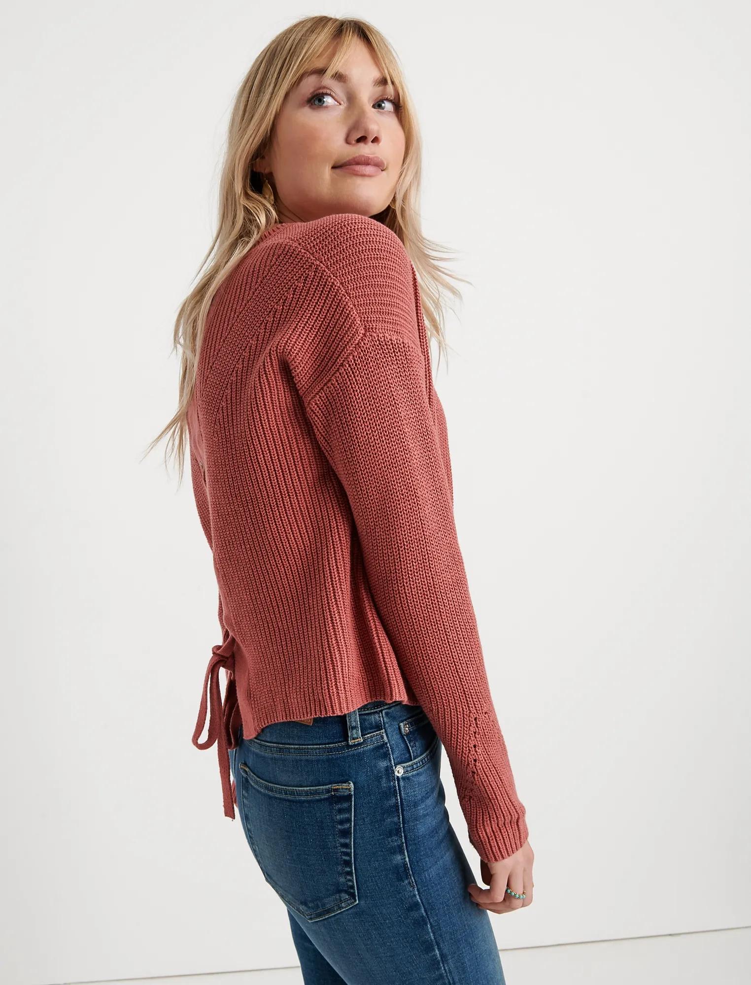 BACK LACE PULLOVER SWEATER, image 2