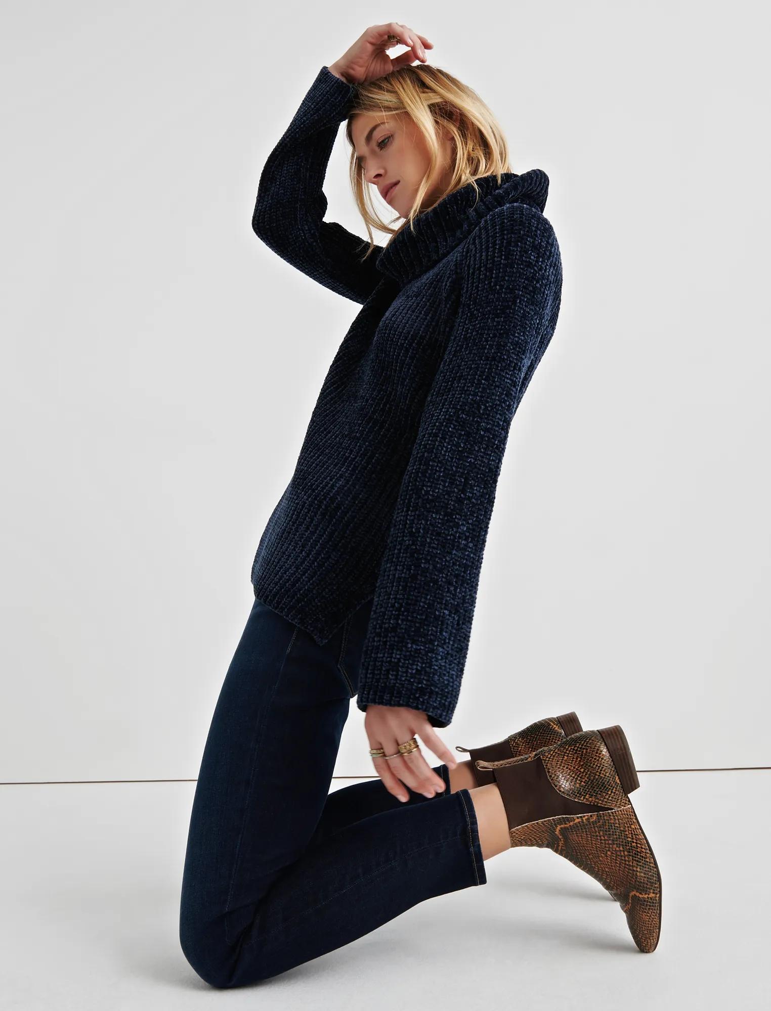 CHENILLE COWL NECK SWEATER, image 2