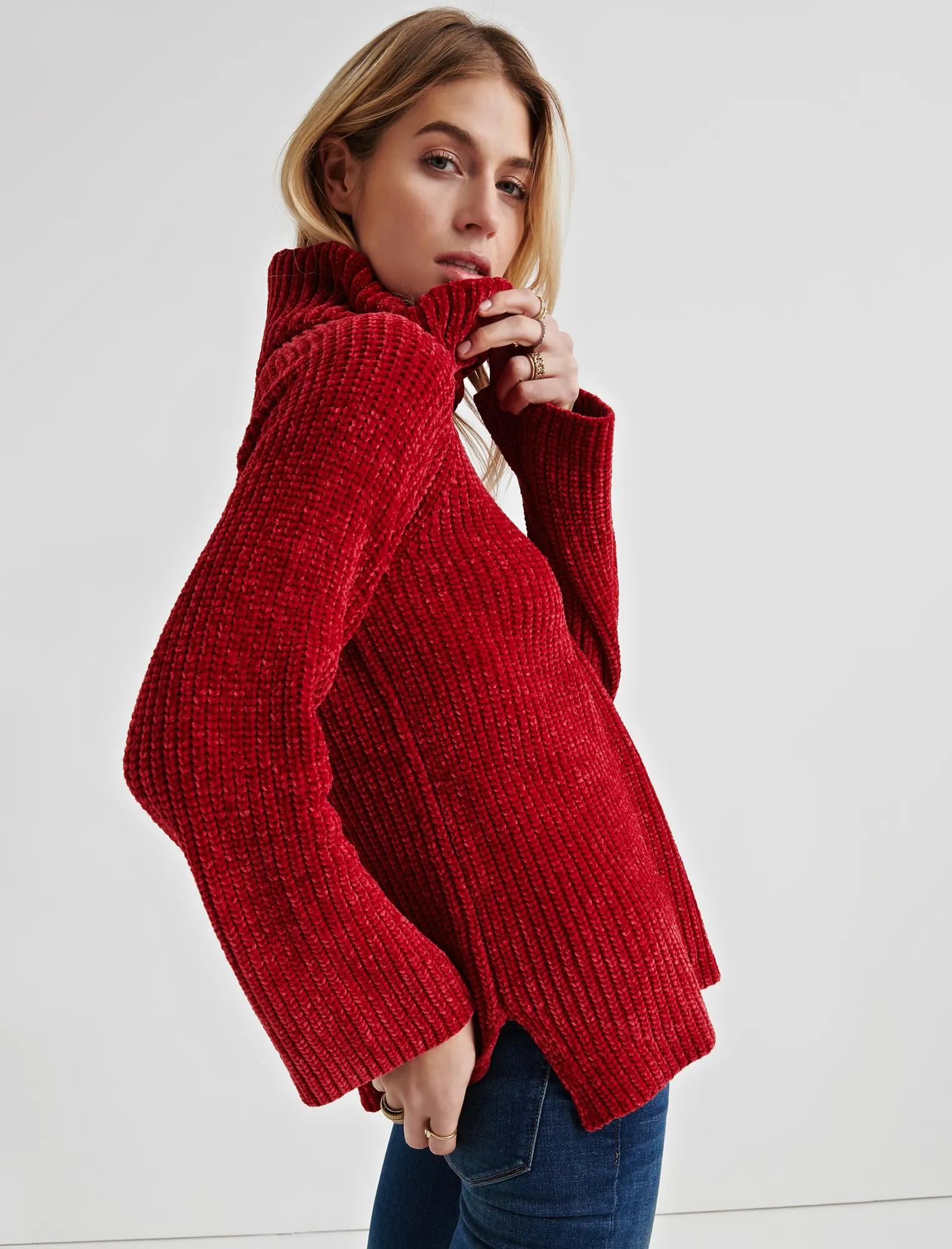 CHENILLE COWL NECK SWEATER, image 2