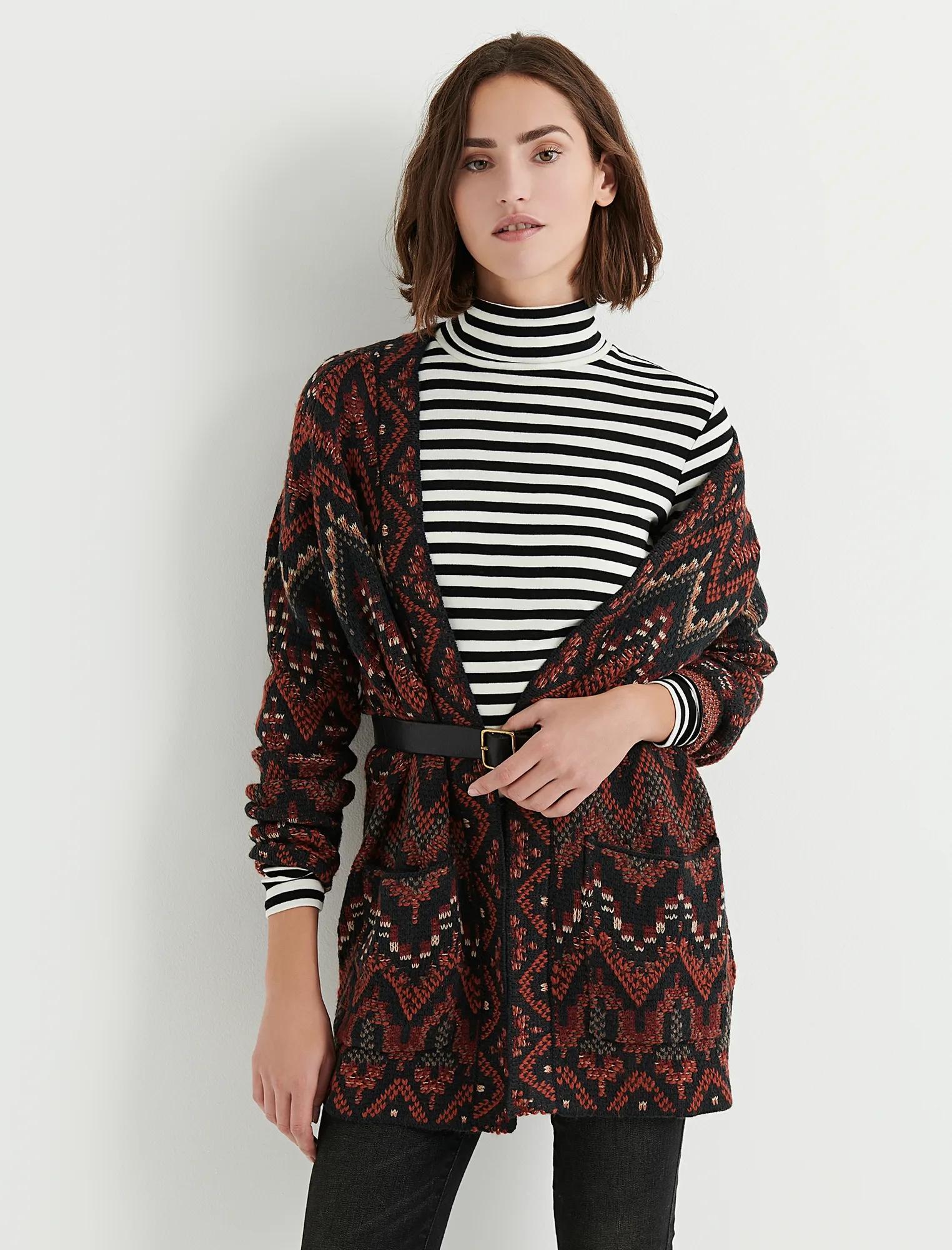 LONG IKAT CARDIGAN, image 1