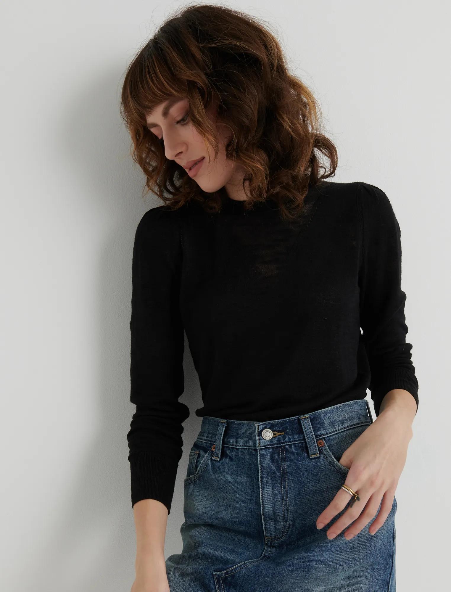MIXED STITCH PULLOVER SWEATER, image 1