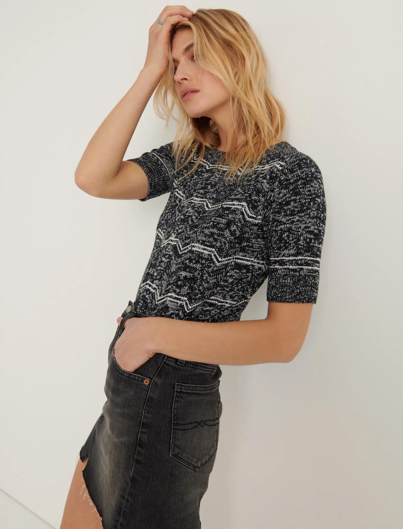 CHEVRON BOATNECK PULLOVER SWEATER, image 2
