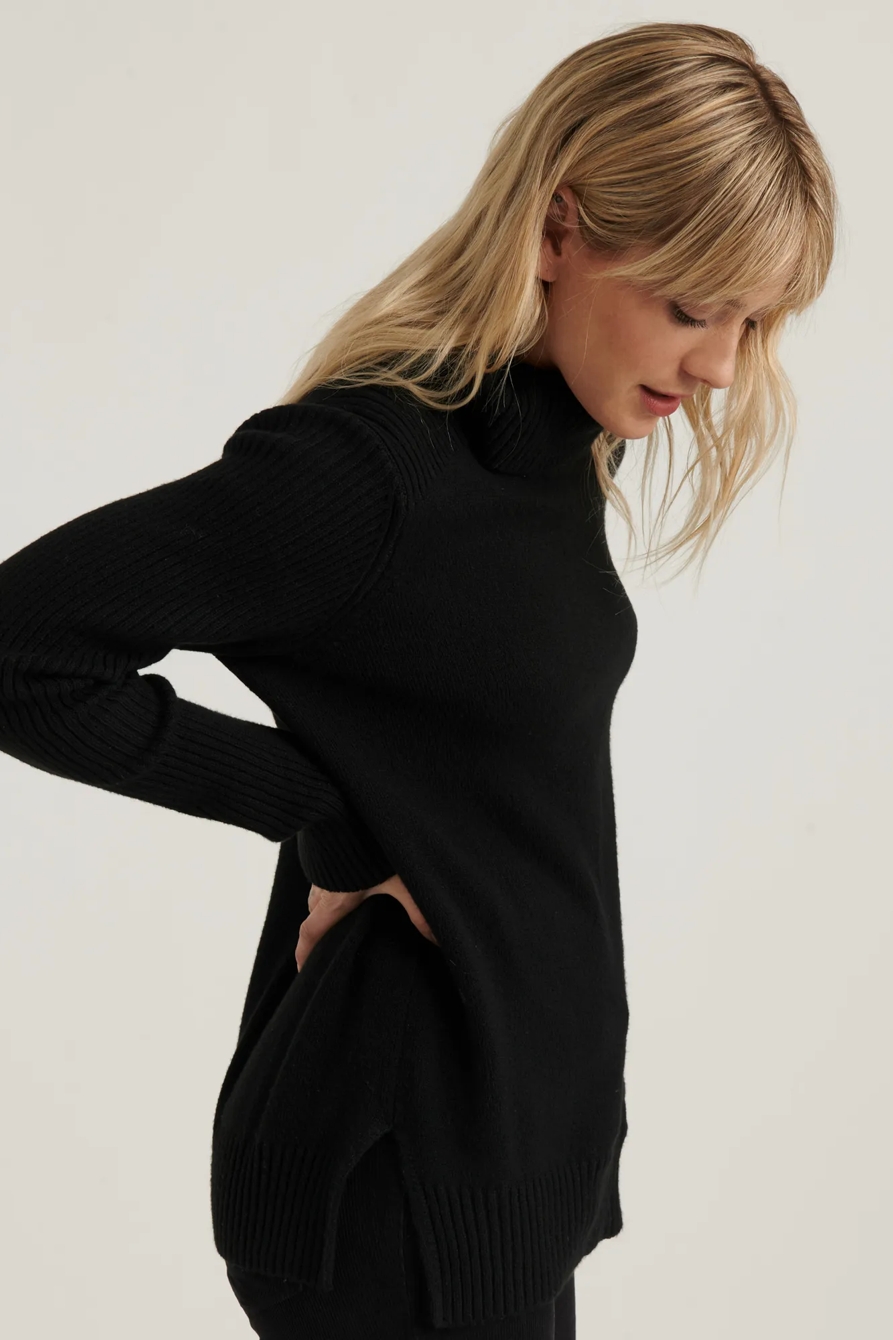 SIDE SLIT TURTLENECK SWEATER, image 2