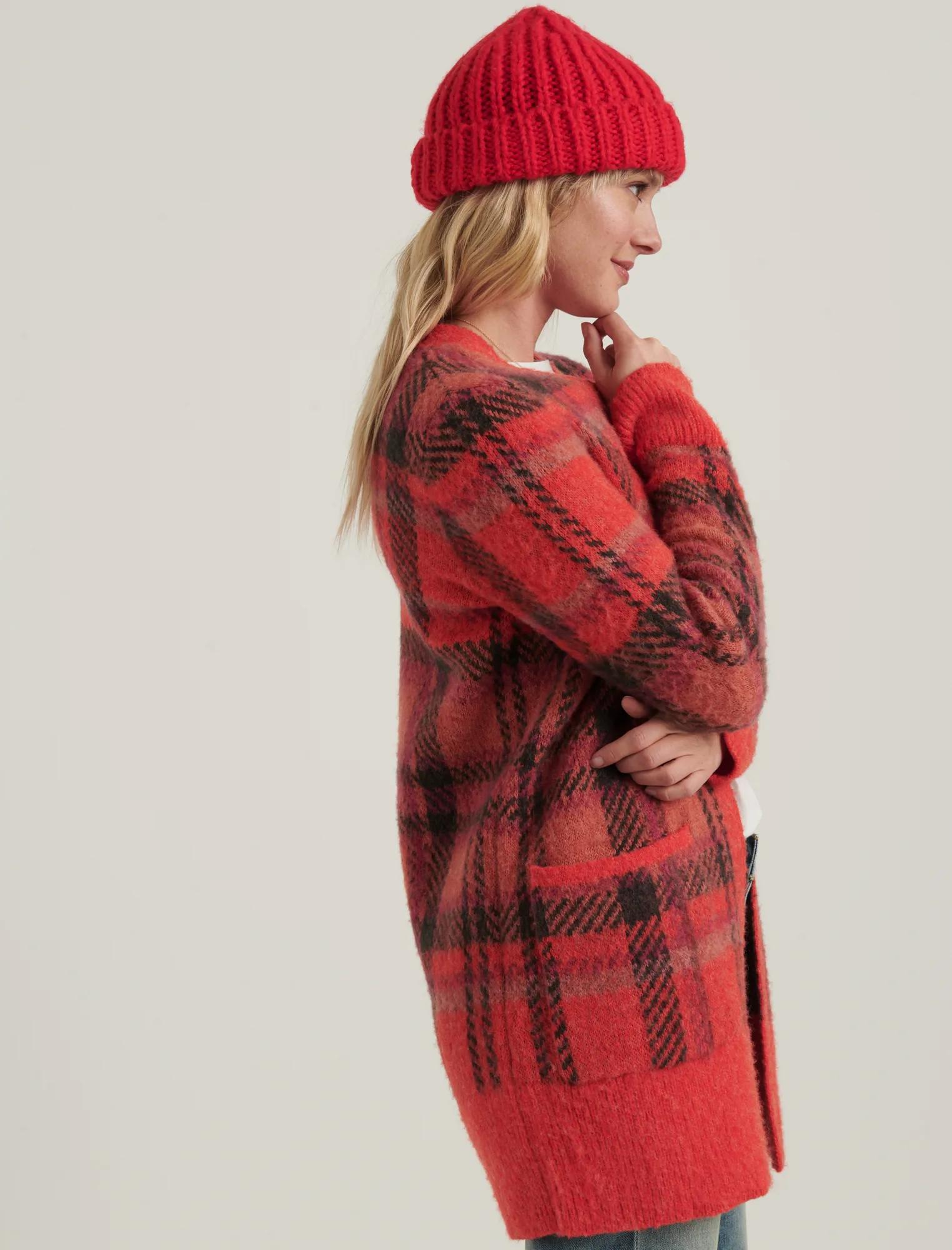BRUSHED PLAID CARDIGAN, image 3