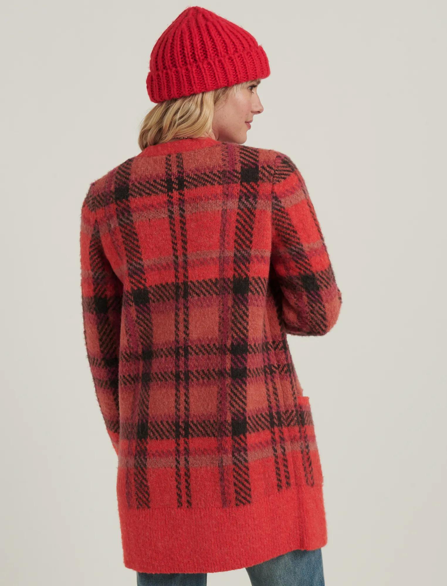 BRUSHED PLAID CARDIGAN, image 4