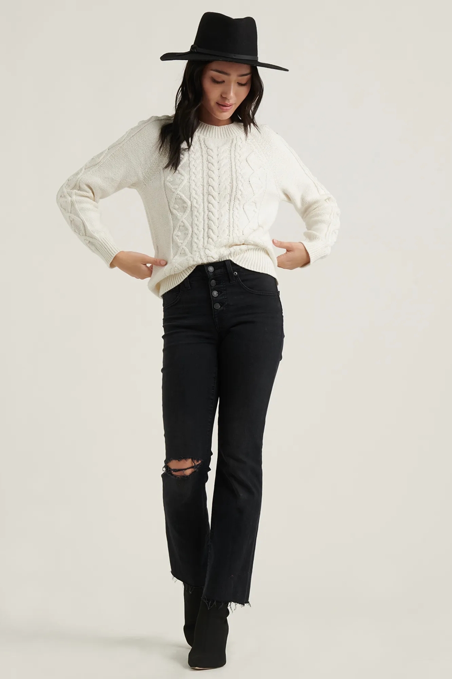 CABLE KNIT CREW NECK SWEATER, image 2