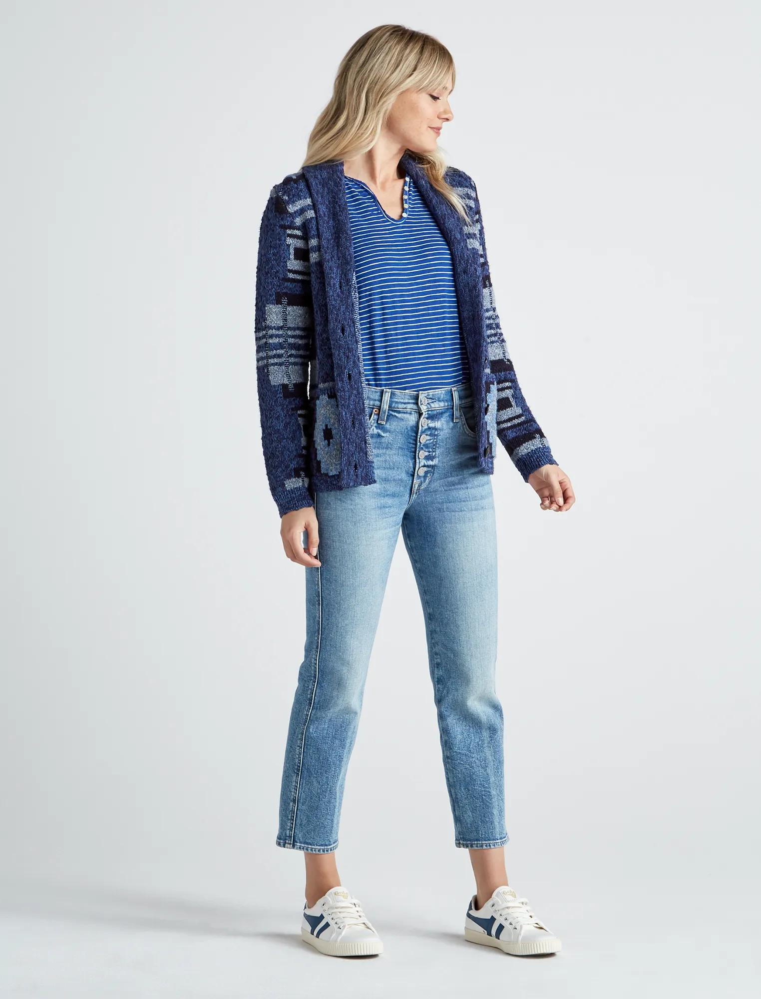 PATCHWORK INDIGO CARDIGAN, image 4