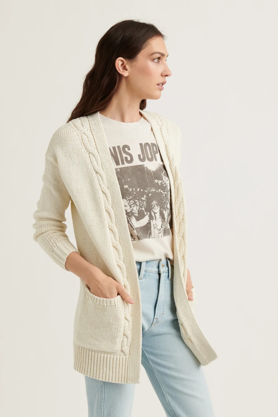 CABLE FRONT CARDIGAN, image 3