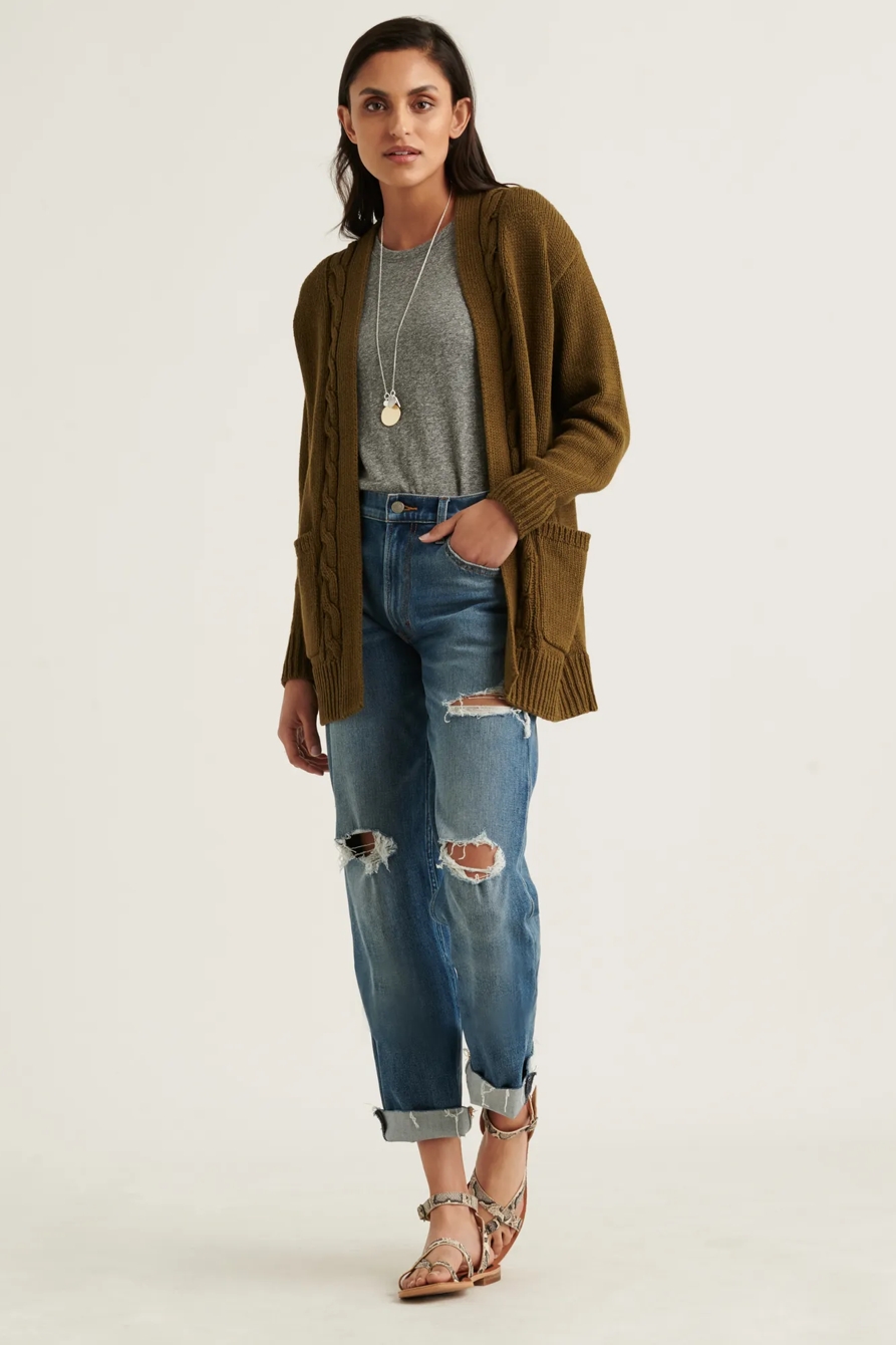 CABLE FRONT CARDIGAN, image 2