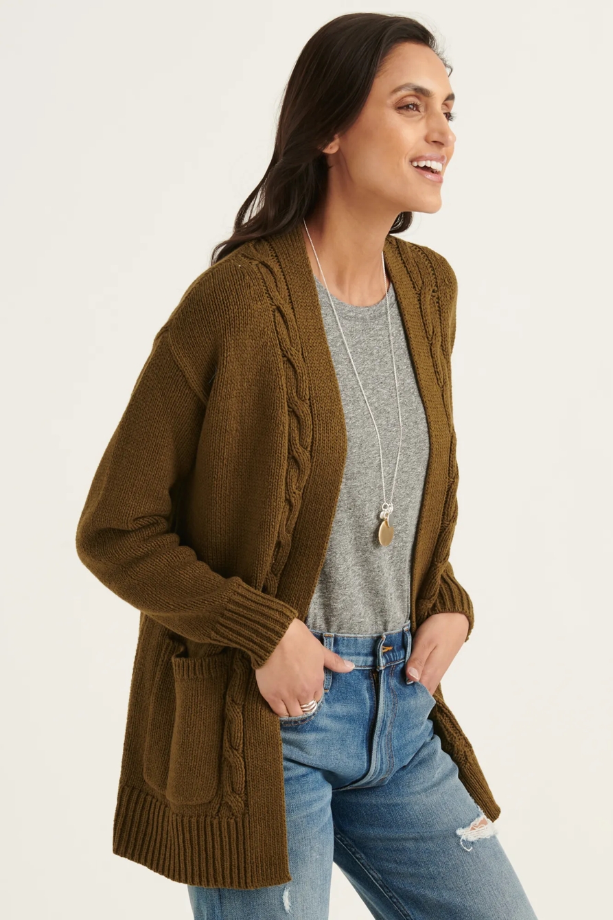 CABLE FRONT CARDIGAN, image 3