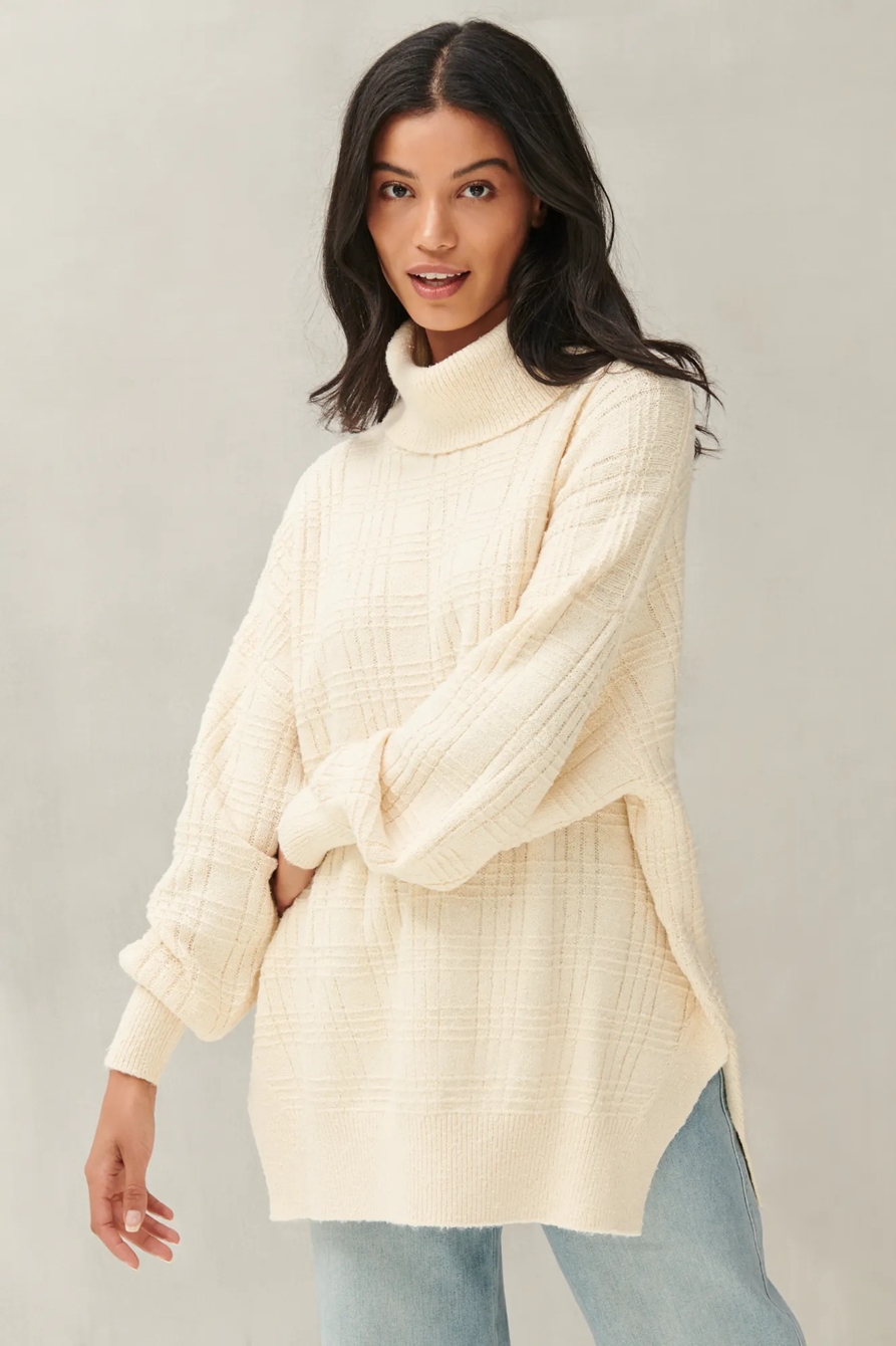 TEXTURED STITCH TURTLENECK, image 3