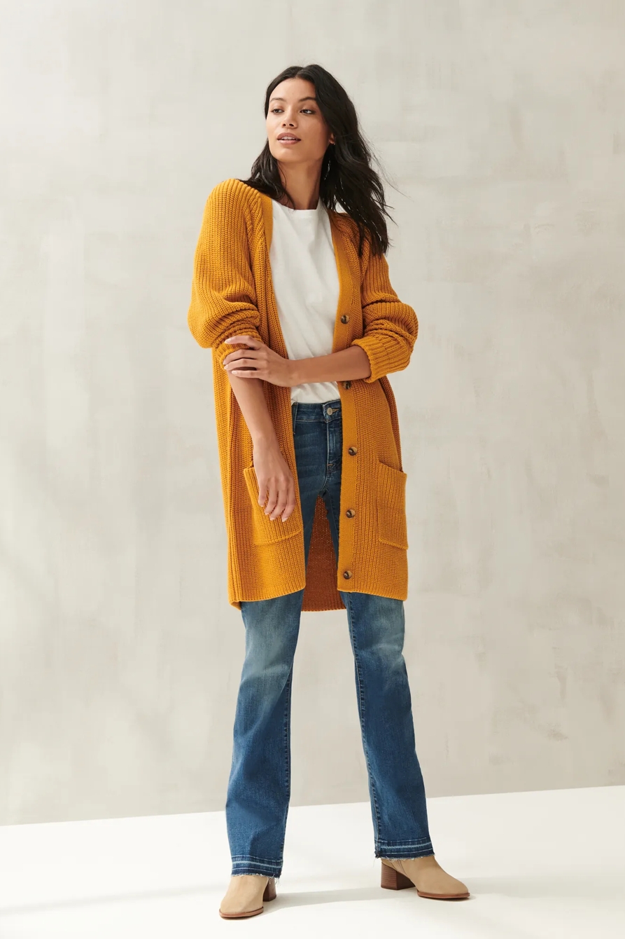 TRAVELING RIB LONG CARDIGAN, image 2