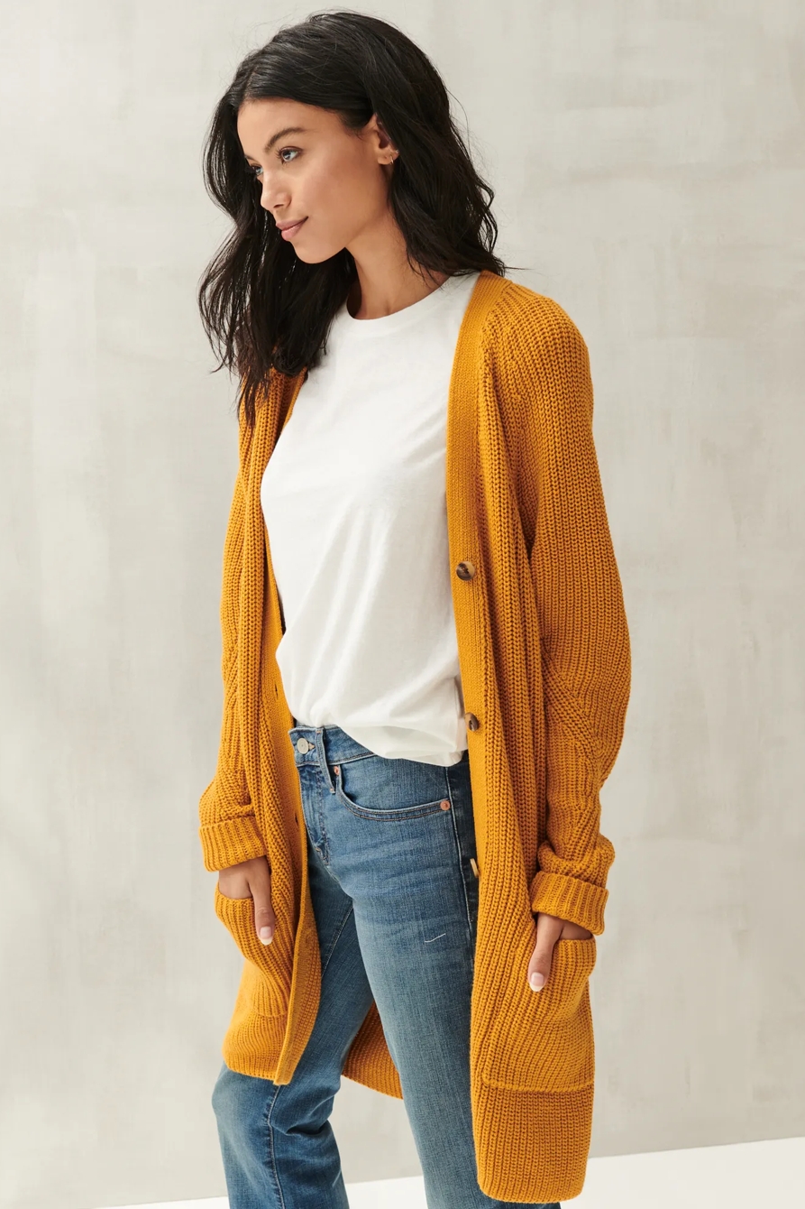 TRAVELING RIB LONG CARDIGAN, image 3