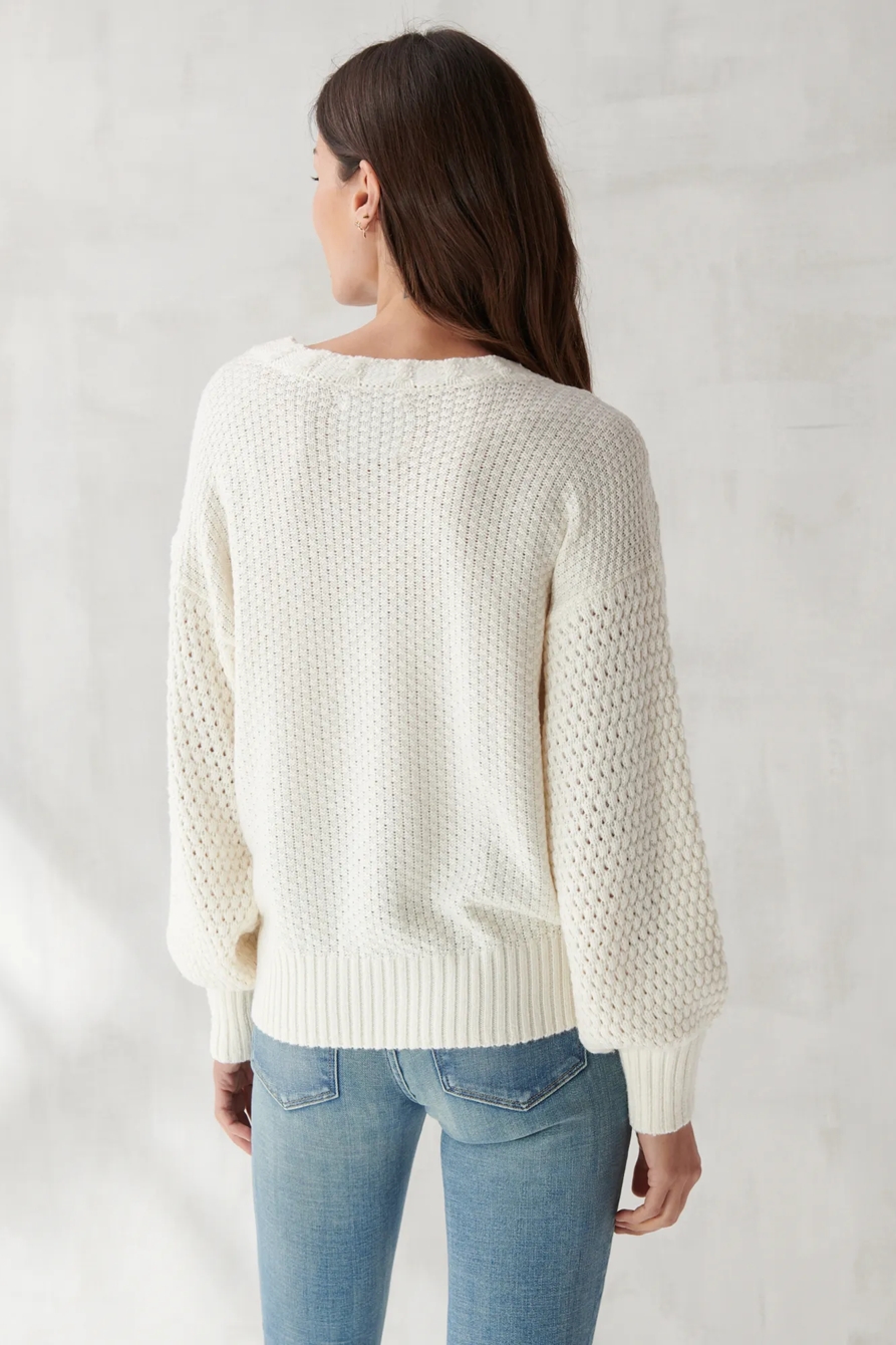EMBROIDERED NOTCH NECK SWEATER, image 4