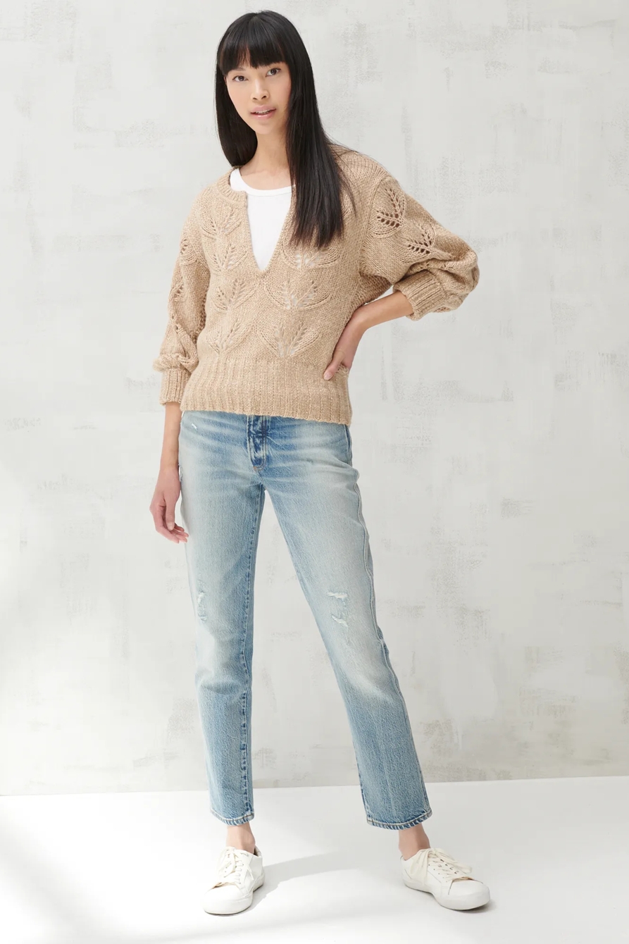 MIX STITCH PEASANT SWEATER, image 2