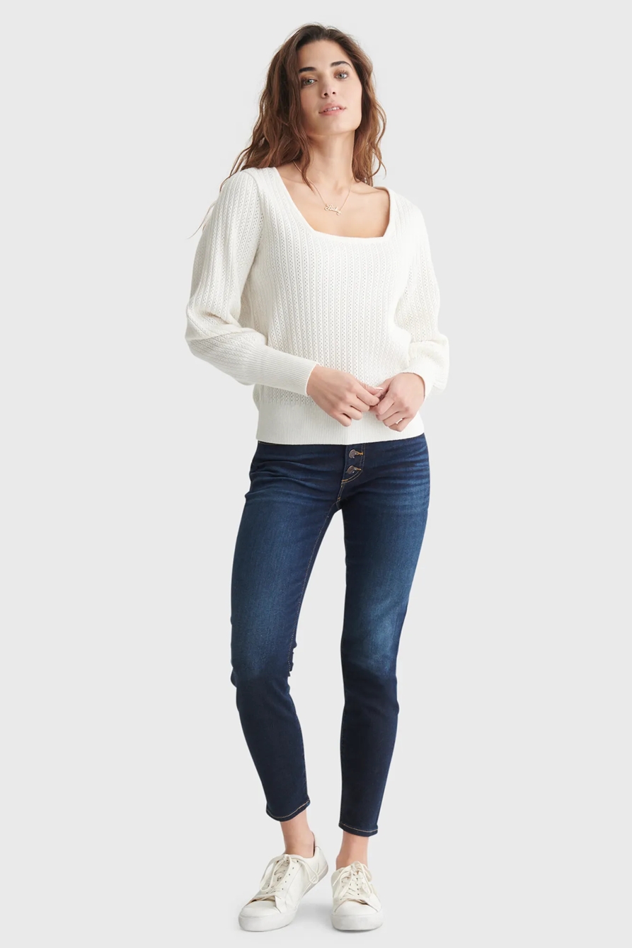 SQUARE NECK BLOUSON SLEEVE SWEATER, image 2