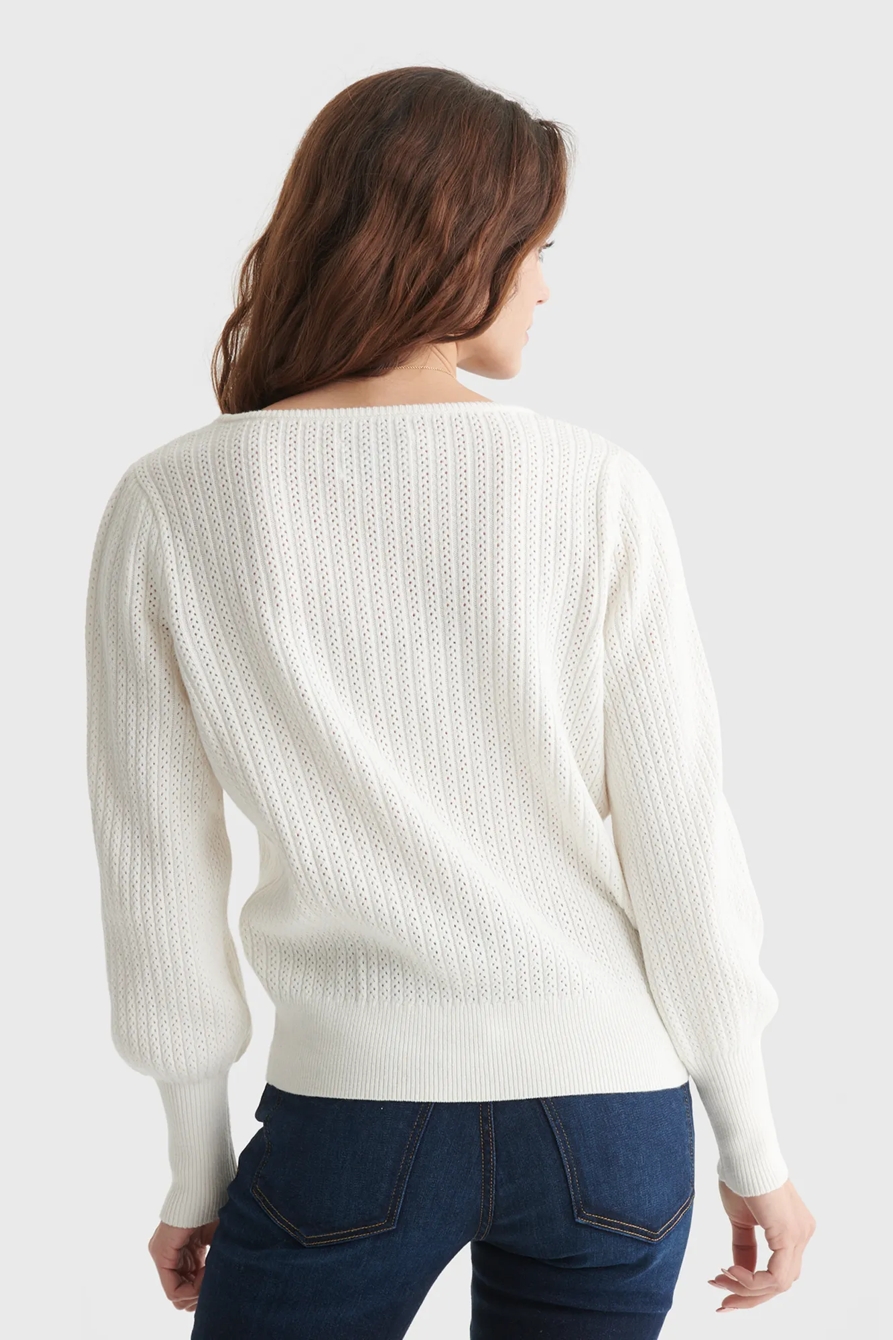 SQUARE NECK BLOUSON SLEEVE SWEATER, image 5