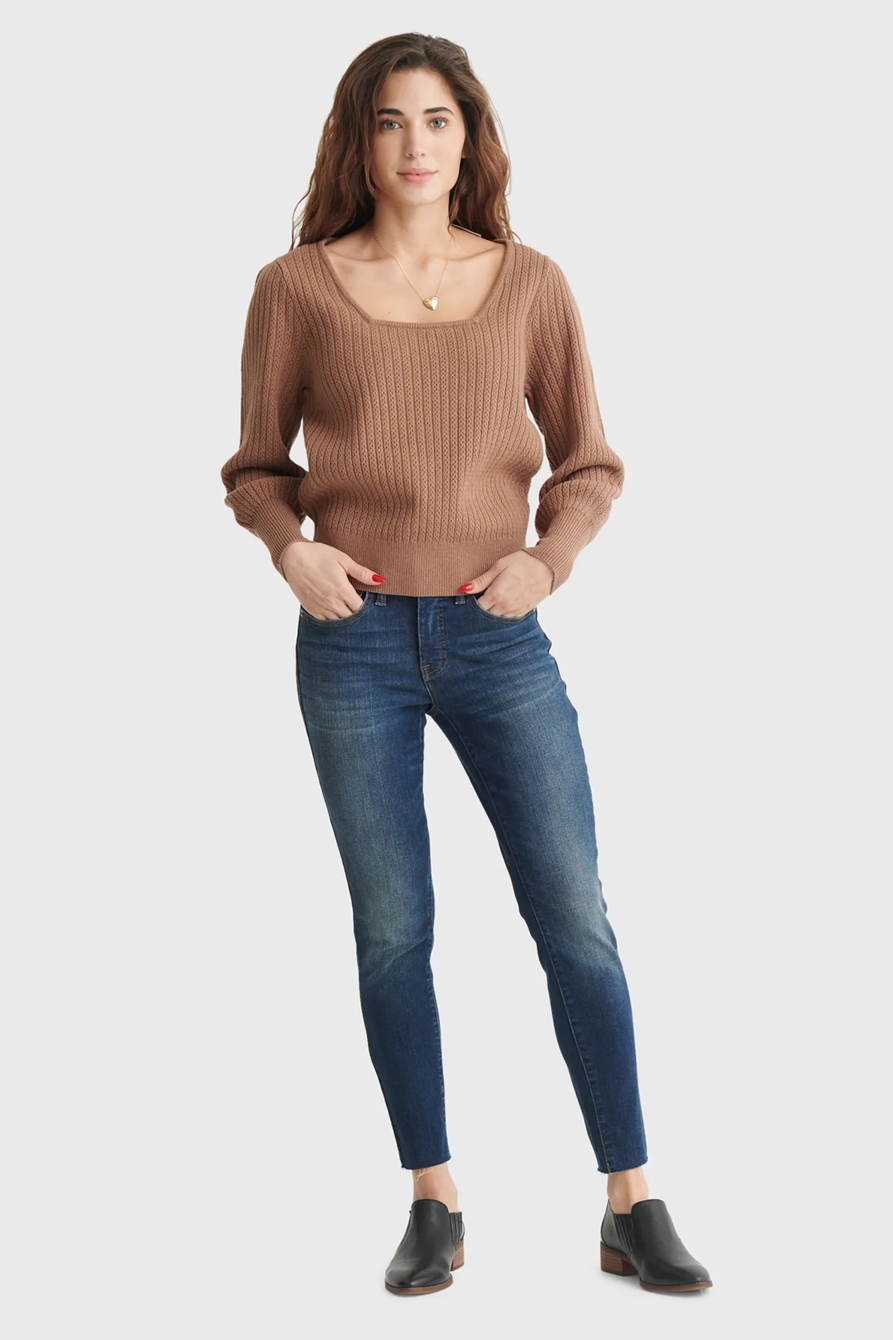 SQUARE NECK BLOUSON SLEEVE SWEATER, image 2