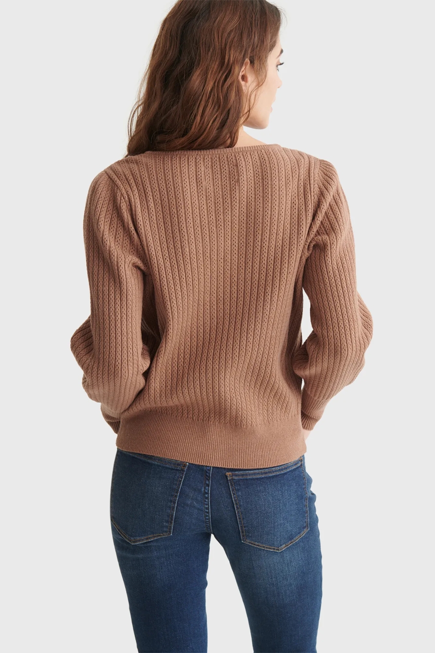 SQUARE NECK BLOUSON SLEEVE SWEATER, image 5