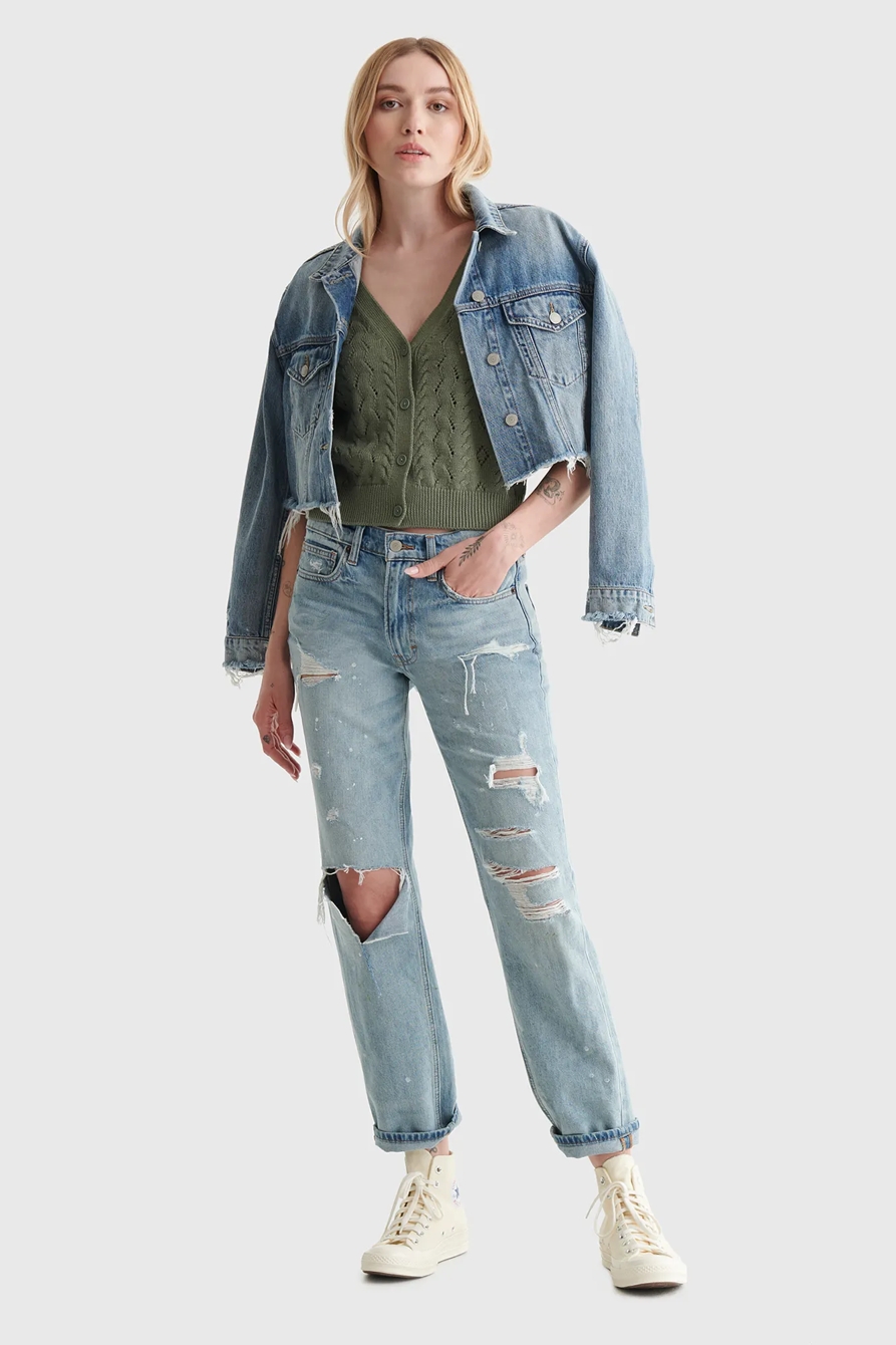 CROPPED SHORT SLEEVE V-NECK CARDIGAN, image 2