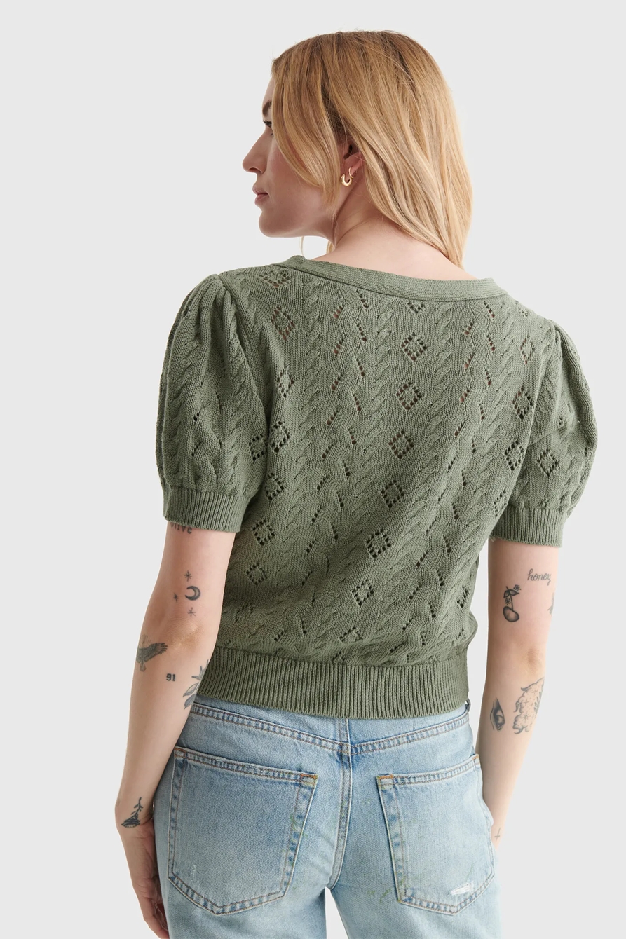 CROPPED SHORT SLEEVE V-NECK CARDIGAN, image 5