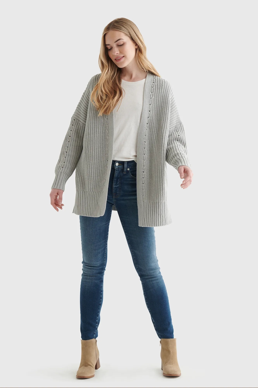 TEXTURED OPEN-FRONT CARDIGAN, image 2