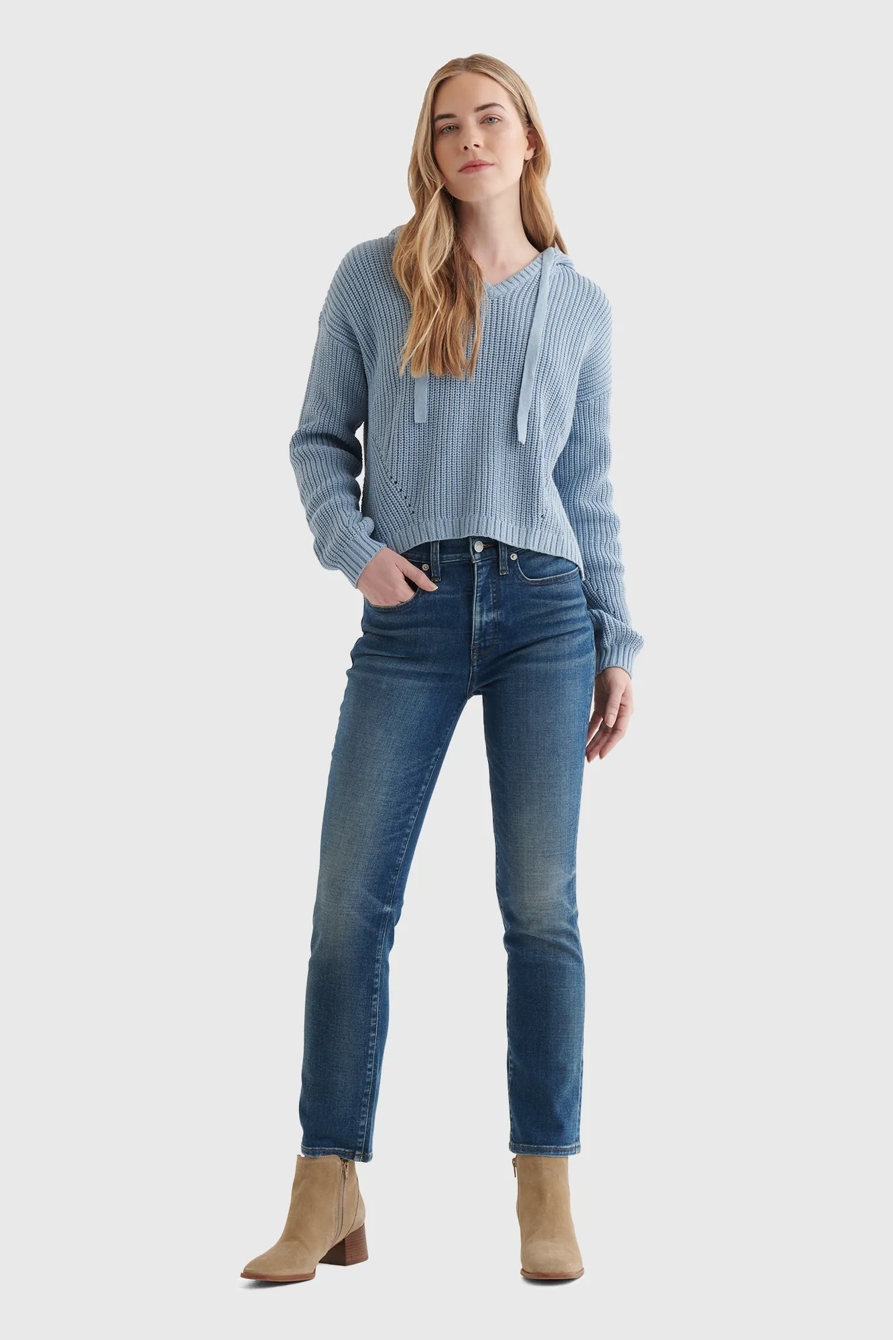 TEXTURED CROPPED HOODED SWEATER, image 2