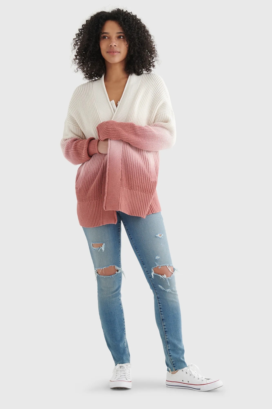DIP DYE OPEN-FRONT CARDIGAN, image 2
