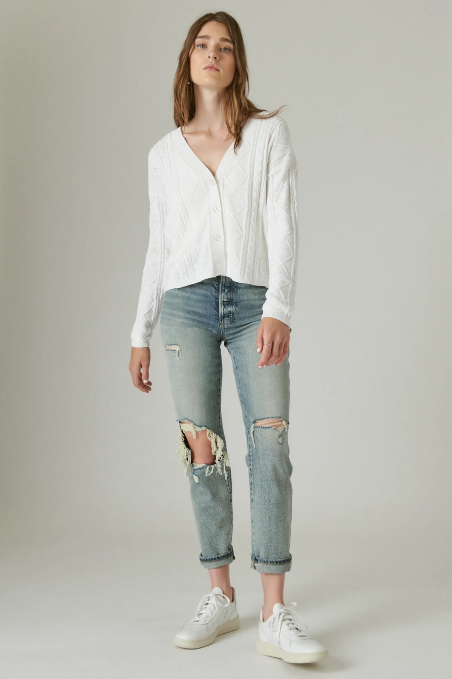 POINTELLE CROP CARDIGAN, image 2