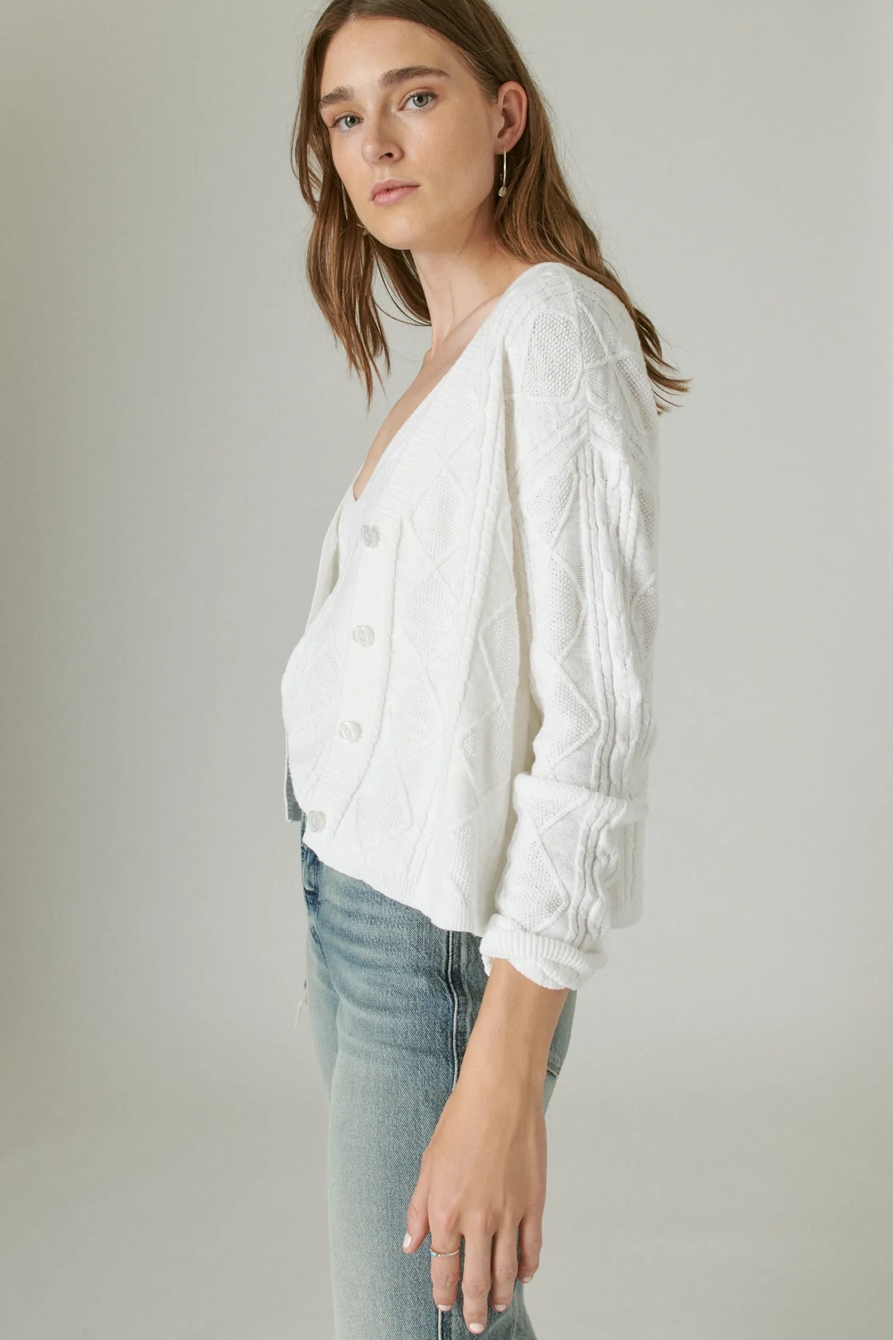 POINTELLE CROP CARDIGAN, image 3