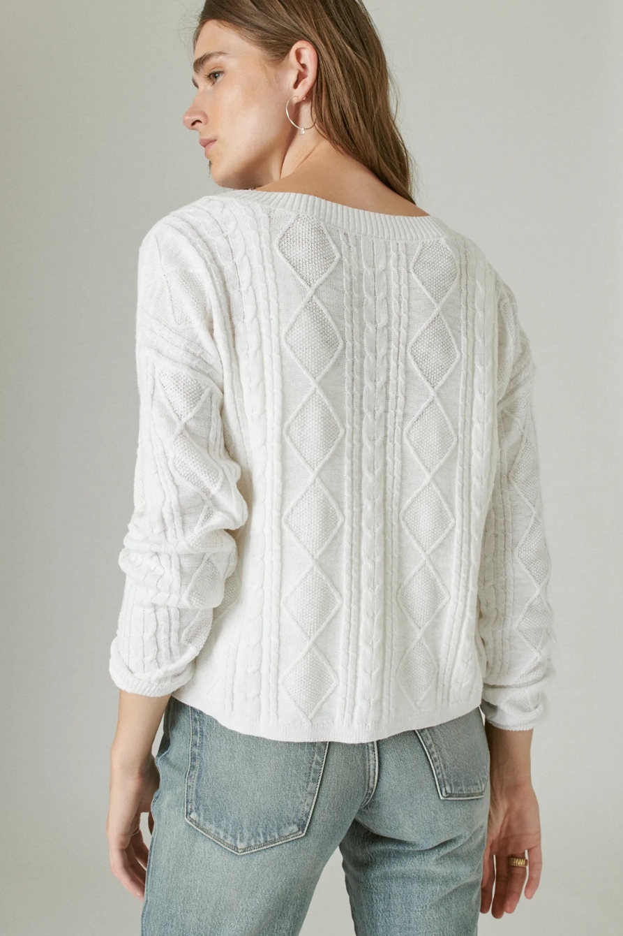 POINTELLE CROP CARDIGAN, image 4