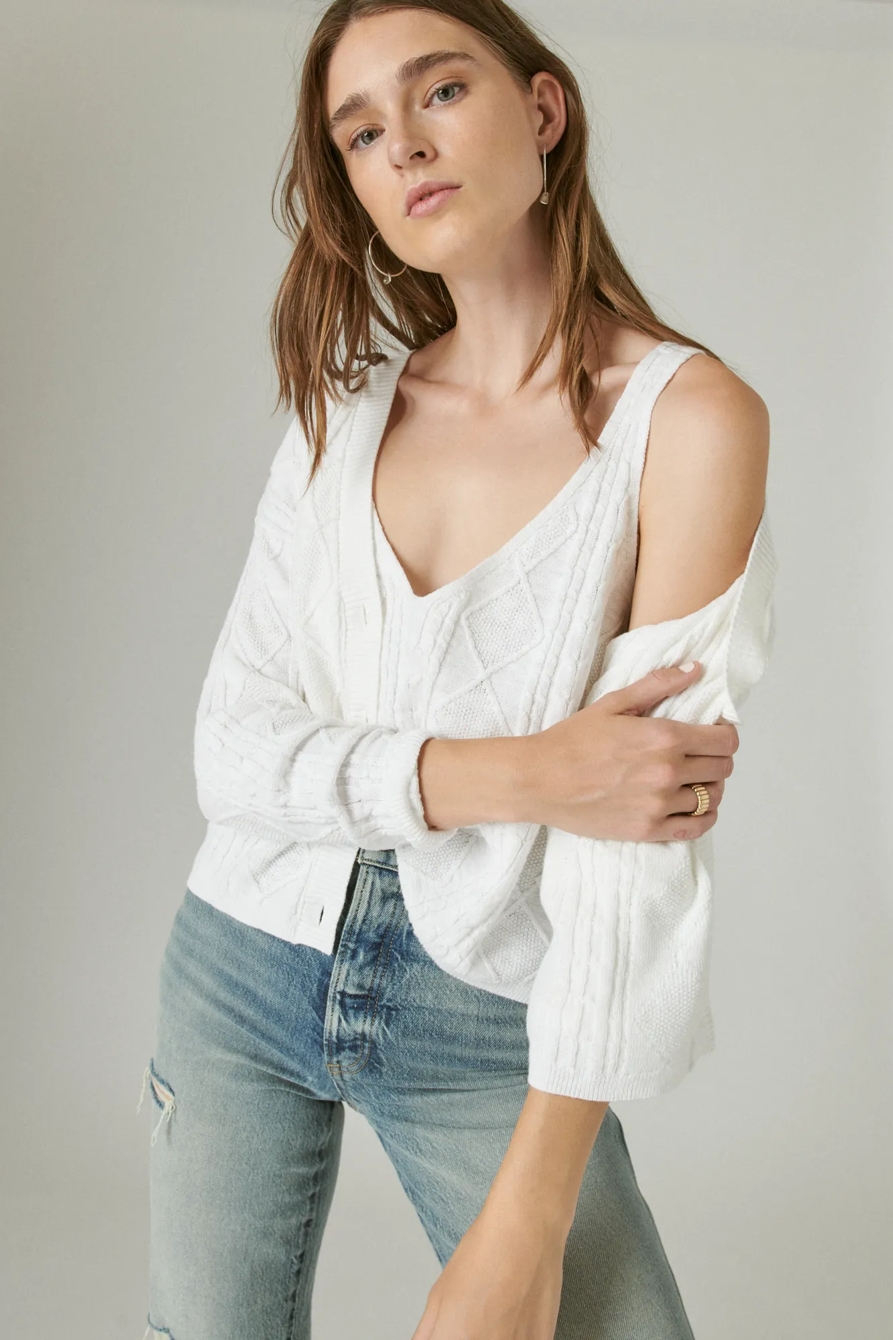 POINTELLE CROP CARDIGAN, image 6