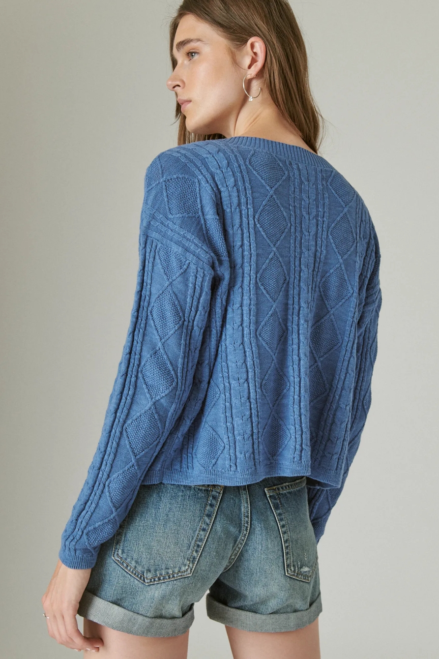 POINTELLE CROP CARDIGAN, image 4