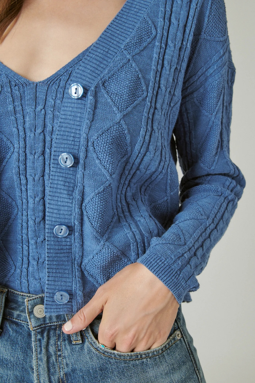 POINTELLE CROP CARDIGAN, image 5