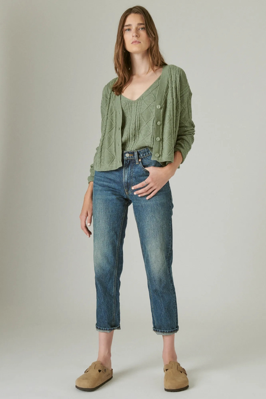 POINTELLE CROP CARDIGAN, image 2