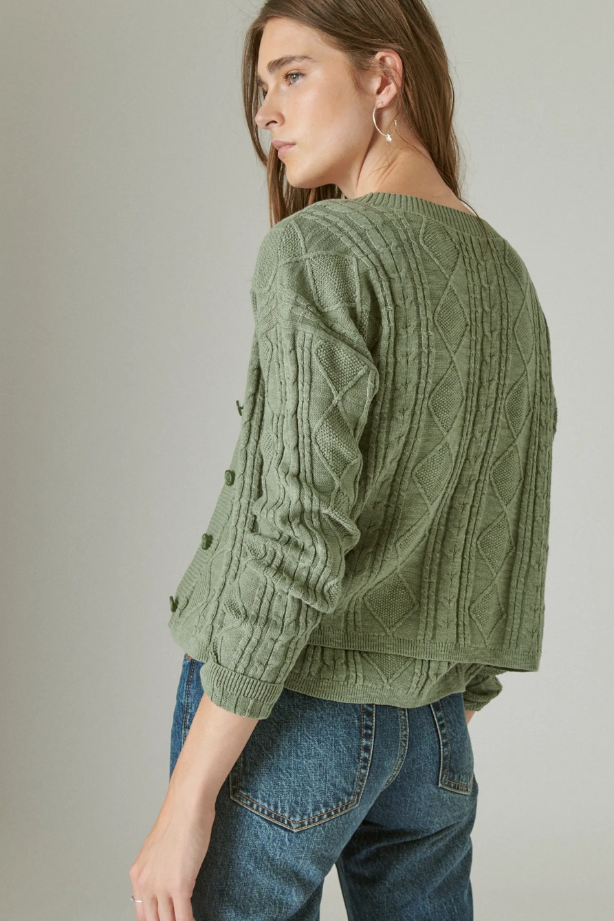 POINTELLE CROP CARDIGAN, image 4
