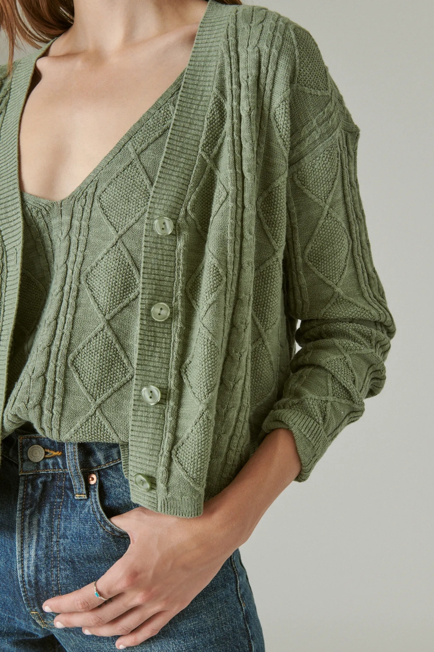 POINTELLE CROP CARDIGAN, image 5
