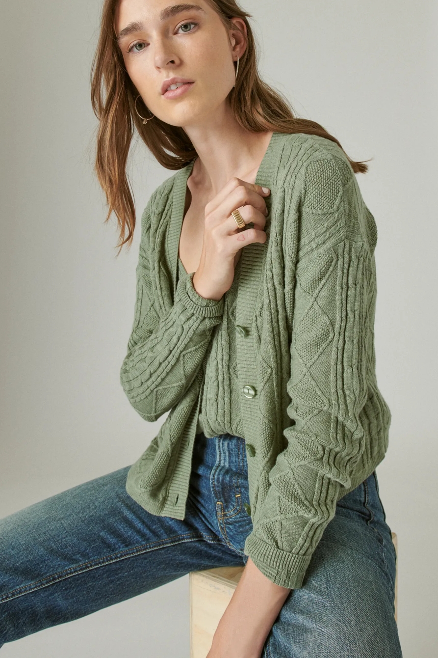 POINTELLE CROP CARDIGAN, image 6