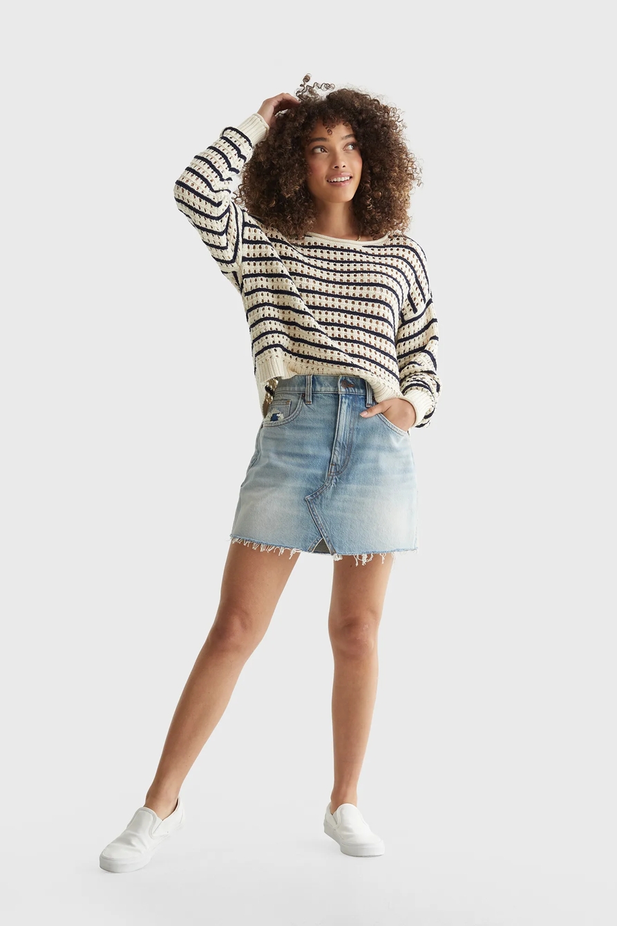 POINTELLE STRIPE SWEATER, image 2