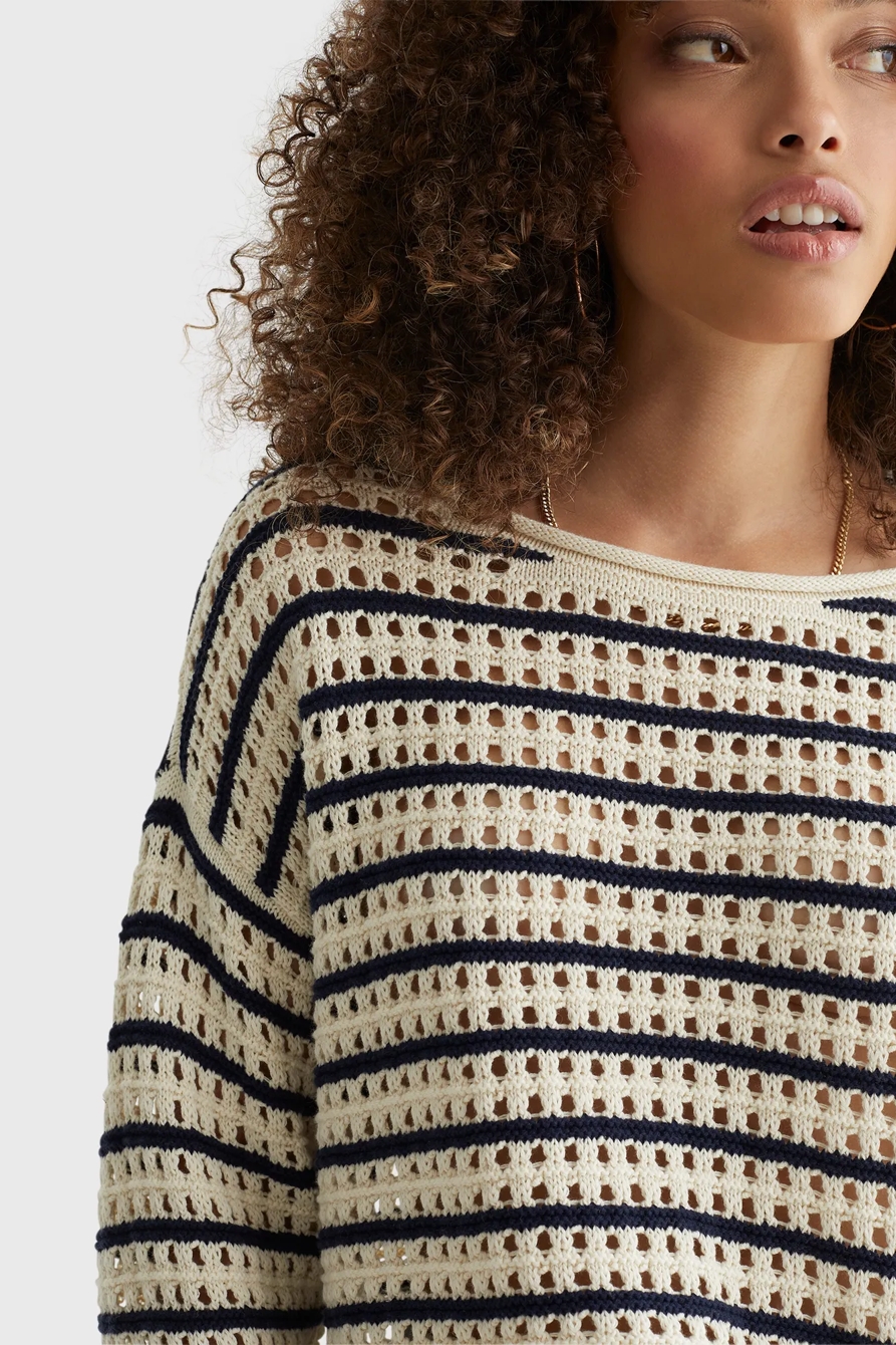 POINTELLE STRIPE SWEATER, image 5