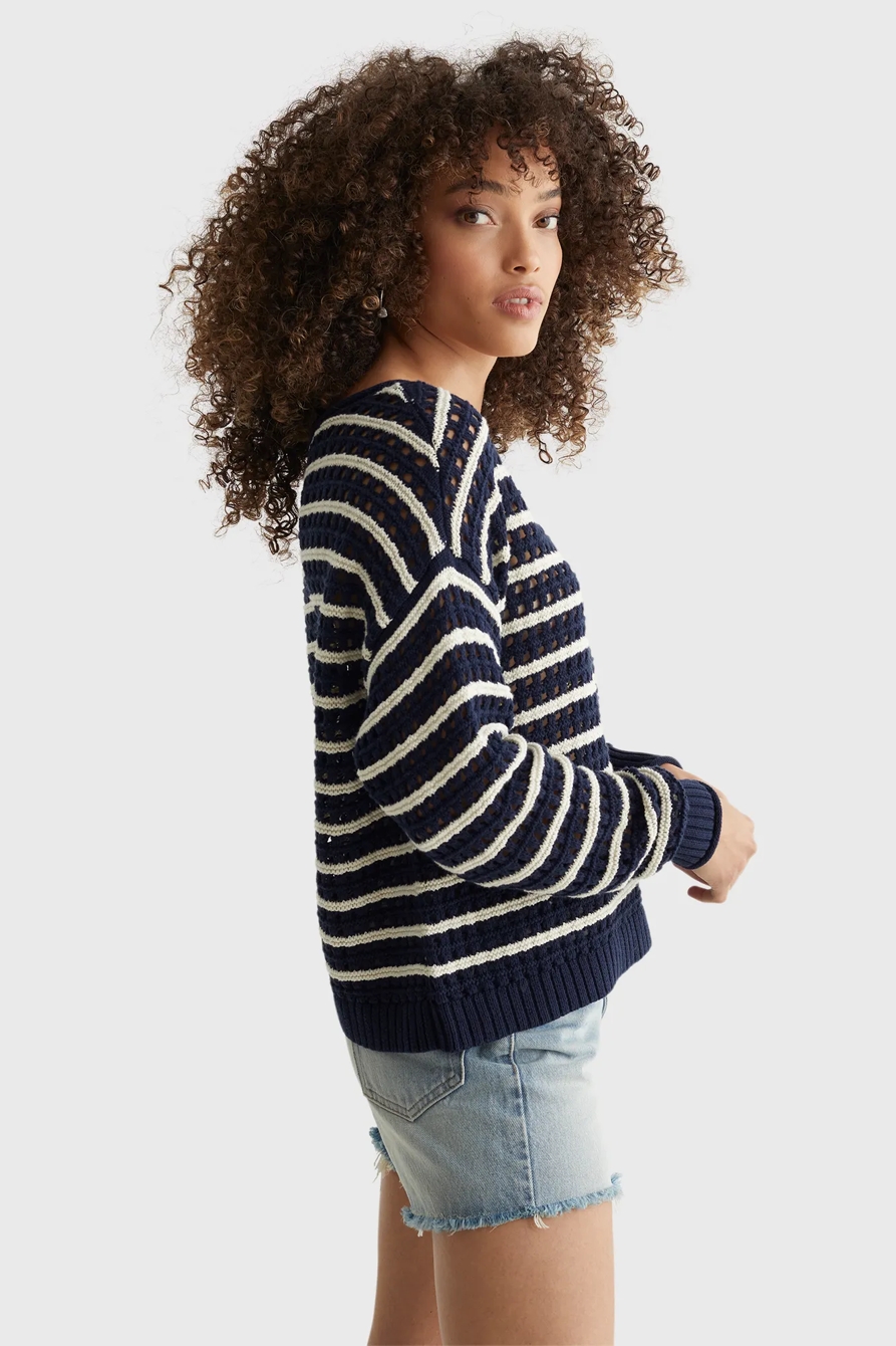 POINTELLE STRIPE SWEATER, image 3