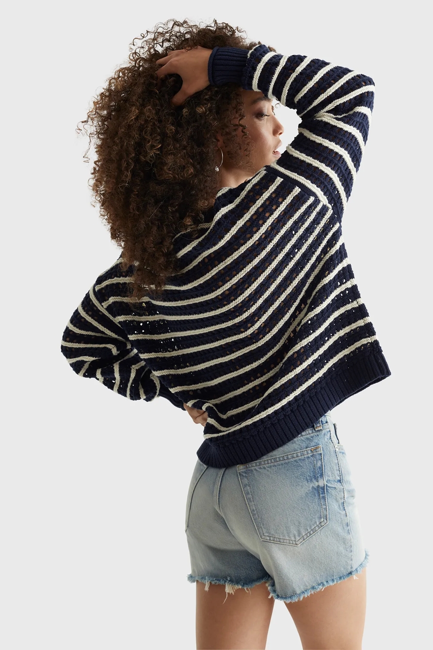POINTELLE STRIPE SWEATER, image 4