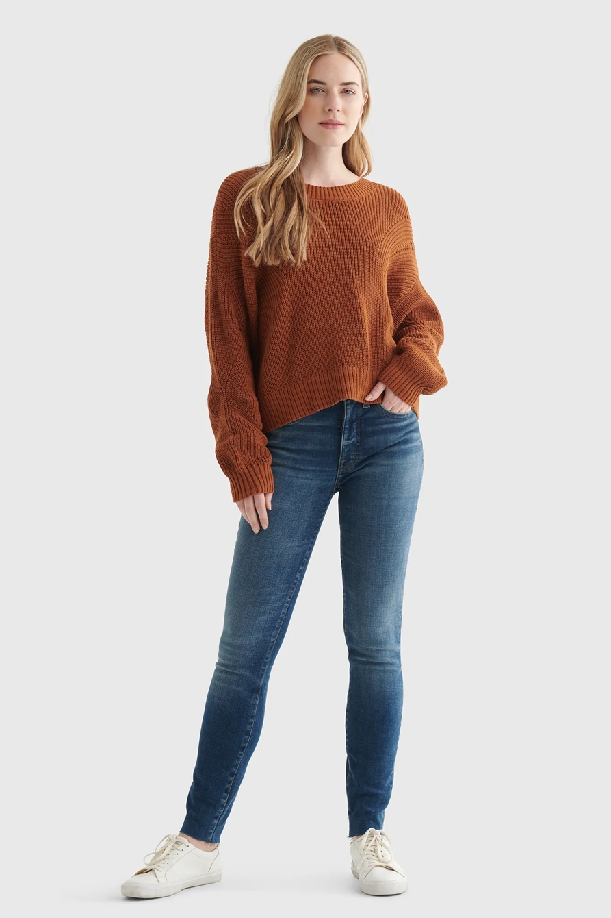 CROPPED RIB-KNIT PULLOVER REVERSIBLE SWEATER, image 2