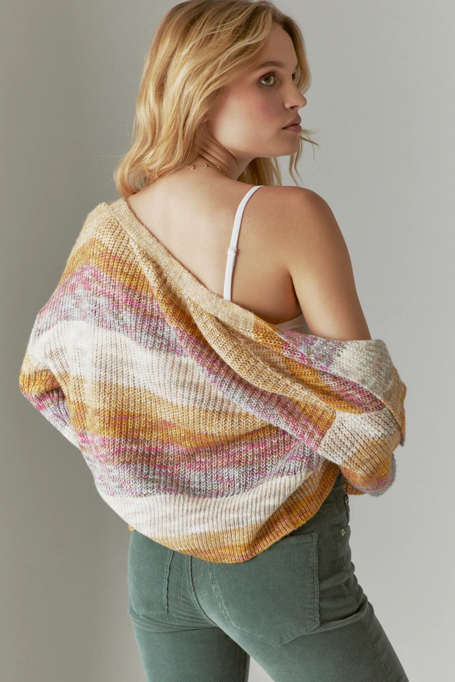 V NECK OMBRE CARDIGAN, image 3
