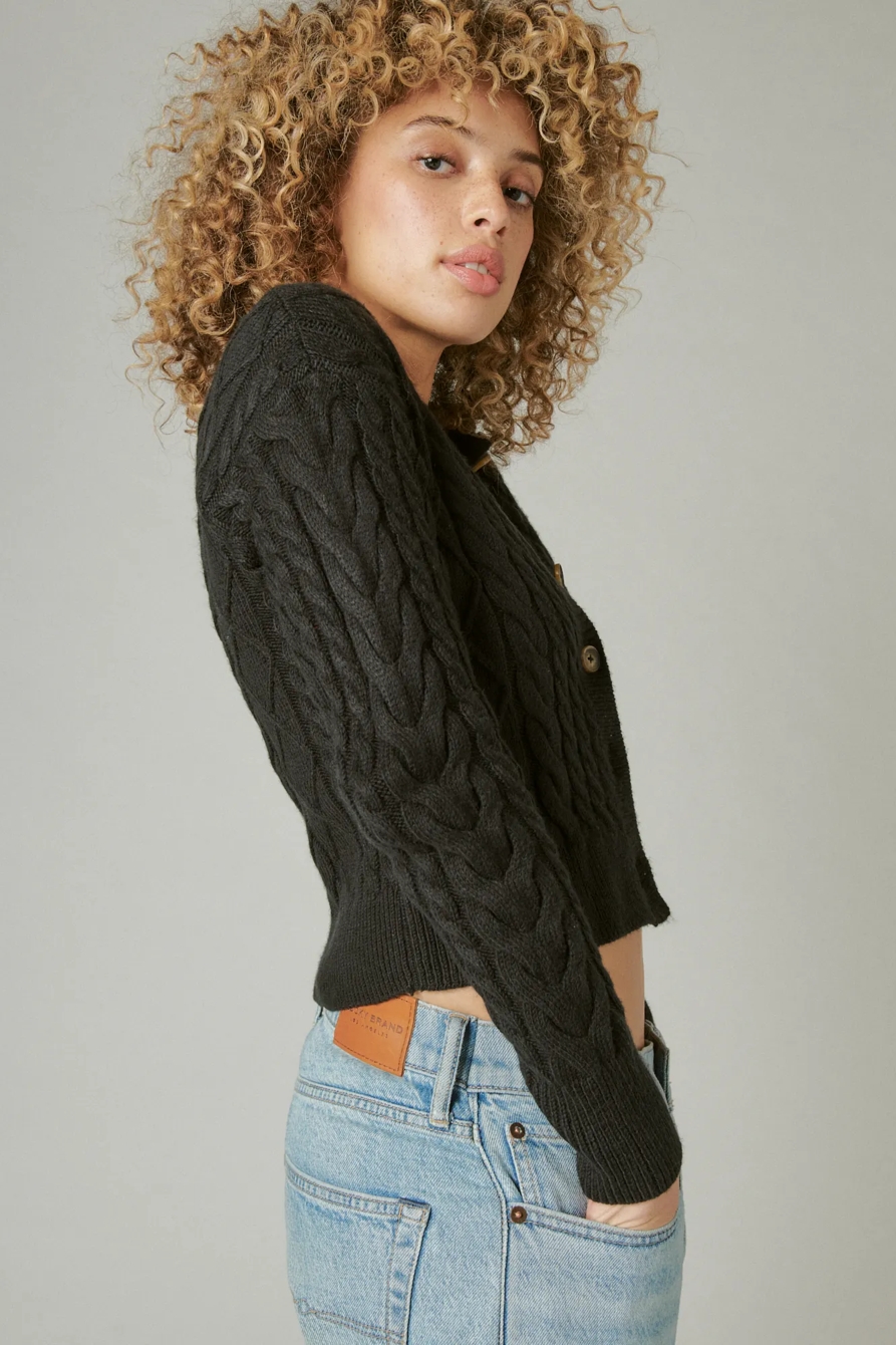CABLE CARDIGAN TOP, image 3