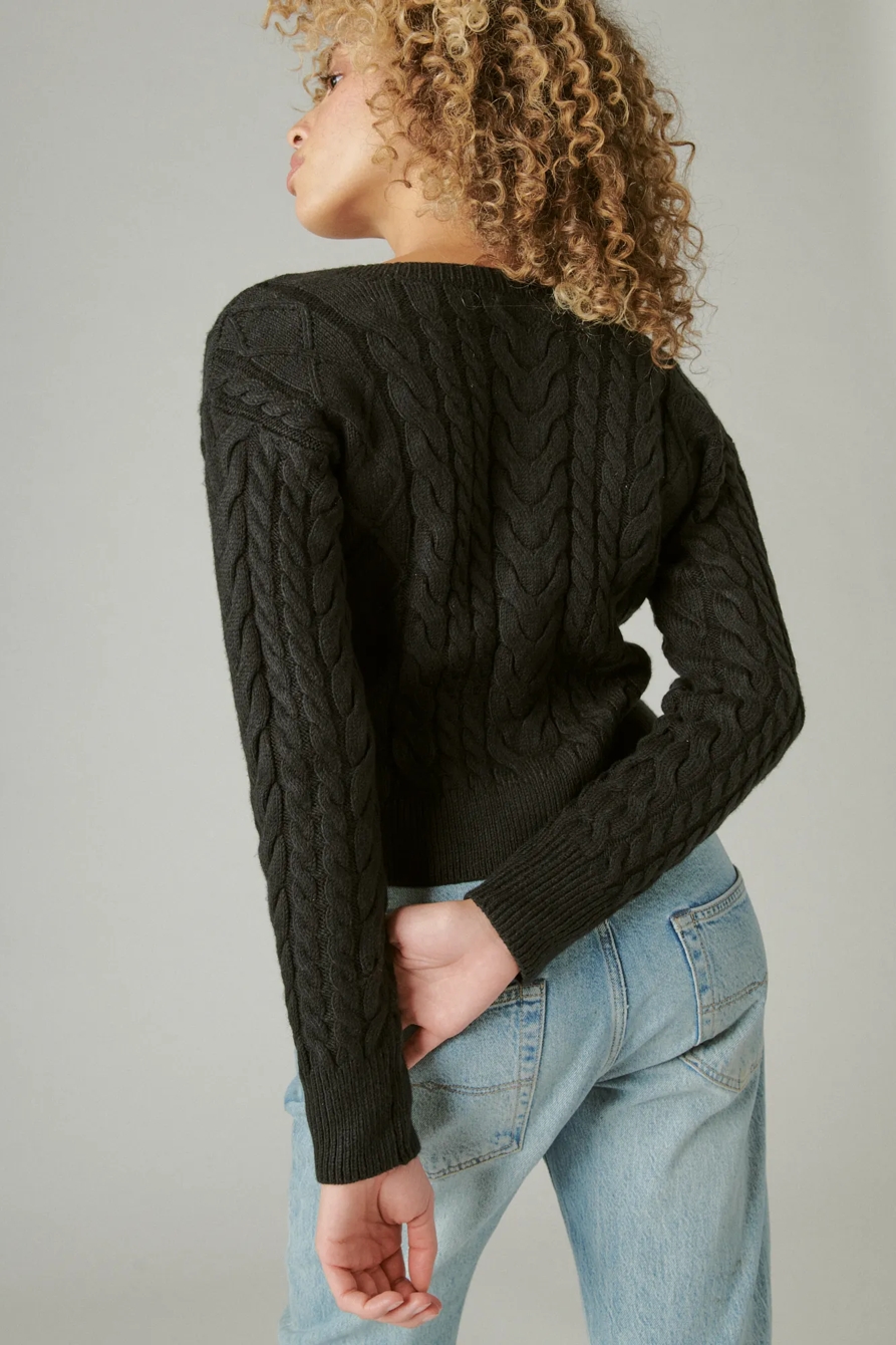 CABLE CARDIGAN TOP, image 4