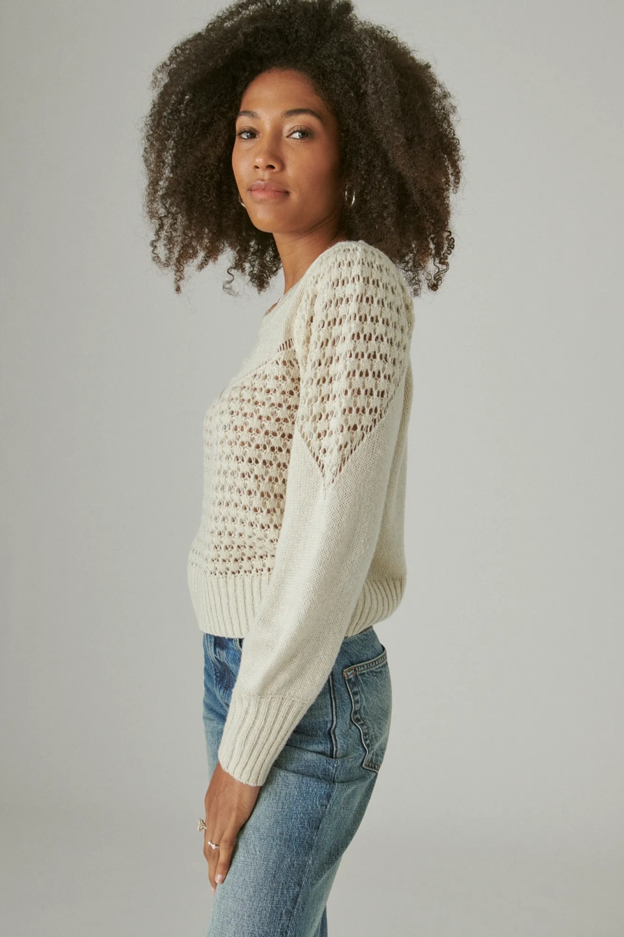 TEXTURED DOT CREW NECK SWEATER, image 3